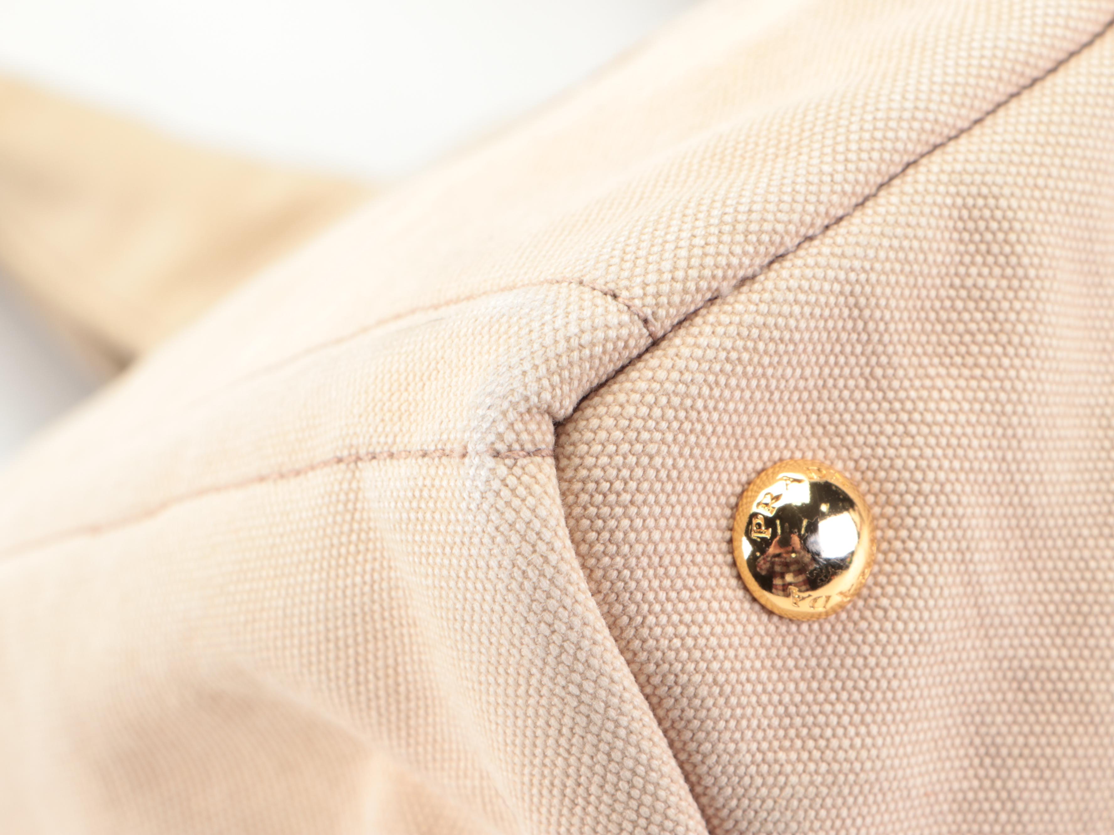 Prada Appliqué Canapa Logo Tote in Washed Corda Canvas