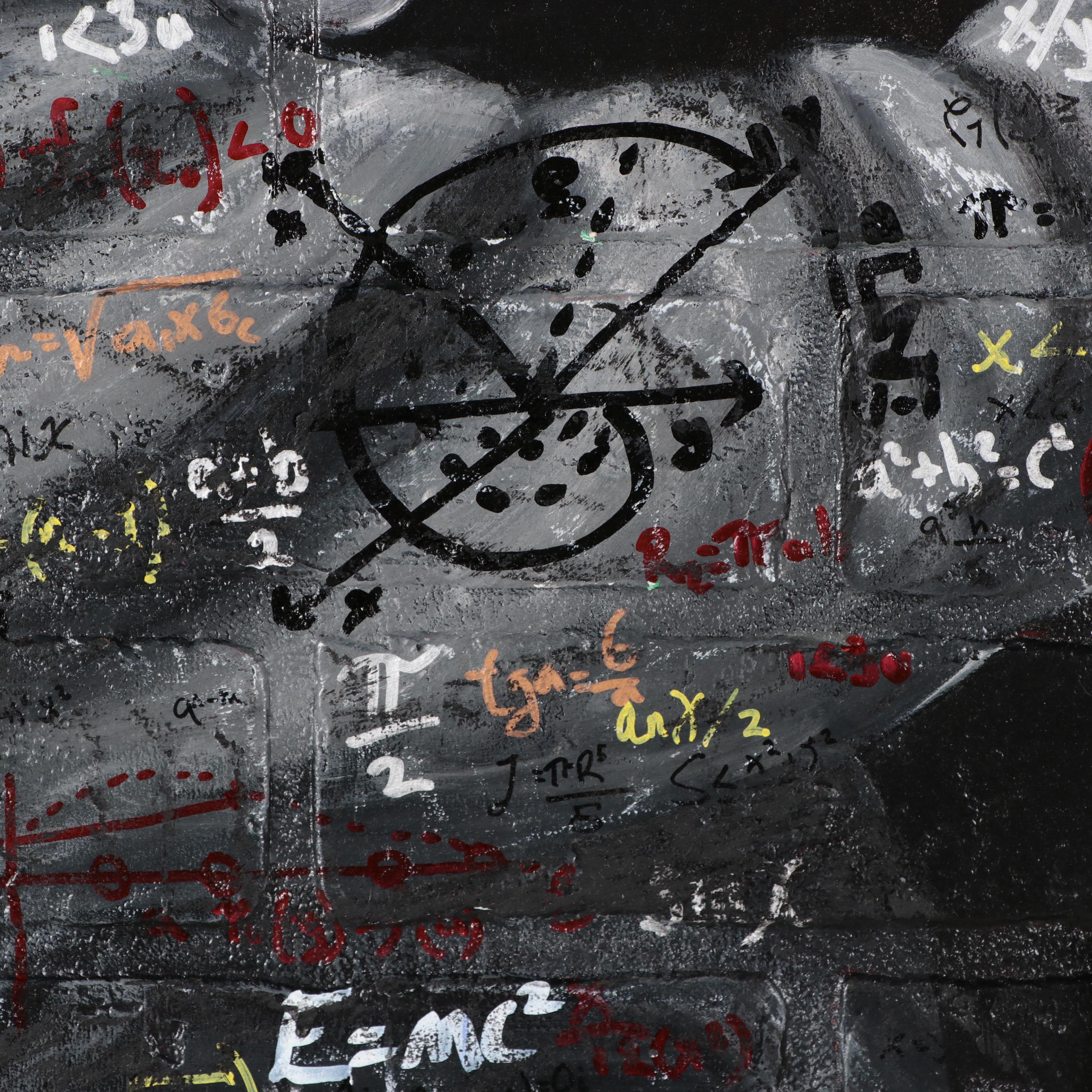 Vincent Santiago Pop Art Mixed Media Painting "Einstein"