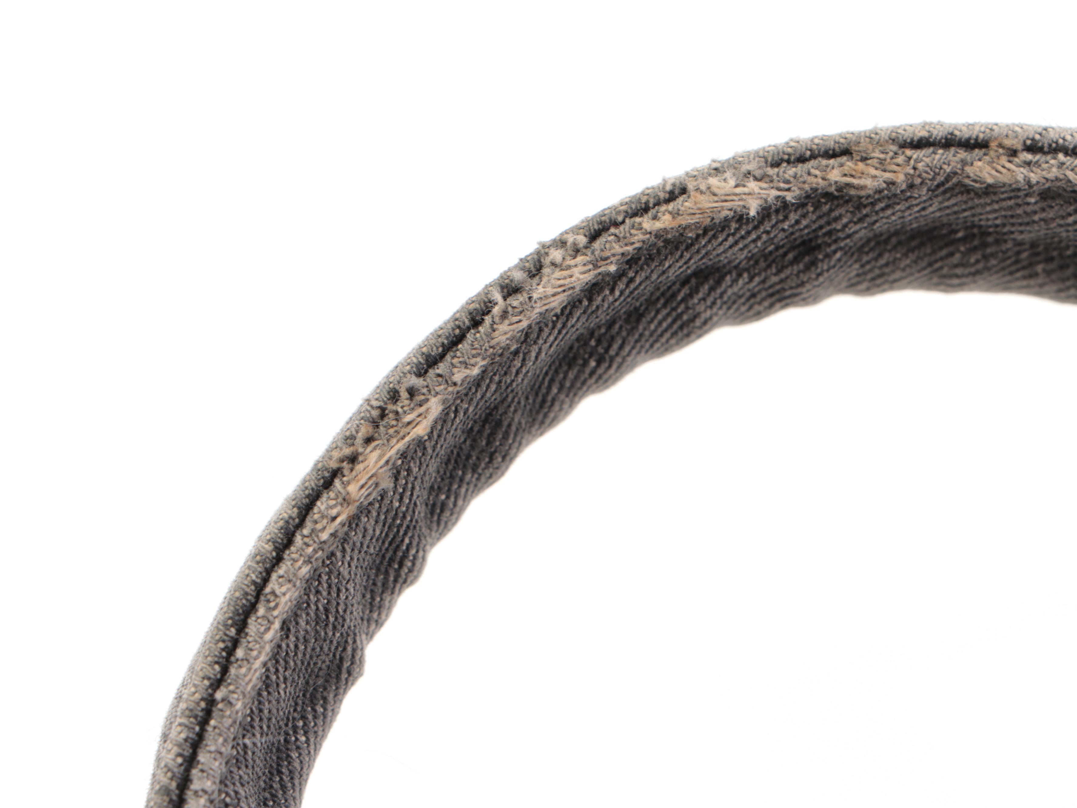 Prada Tote Bag in Silkscreen-Printed Logo Grey Denim with Detachable Strap