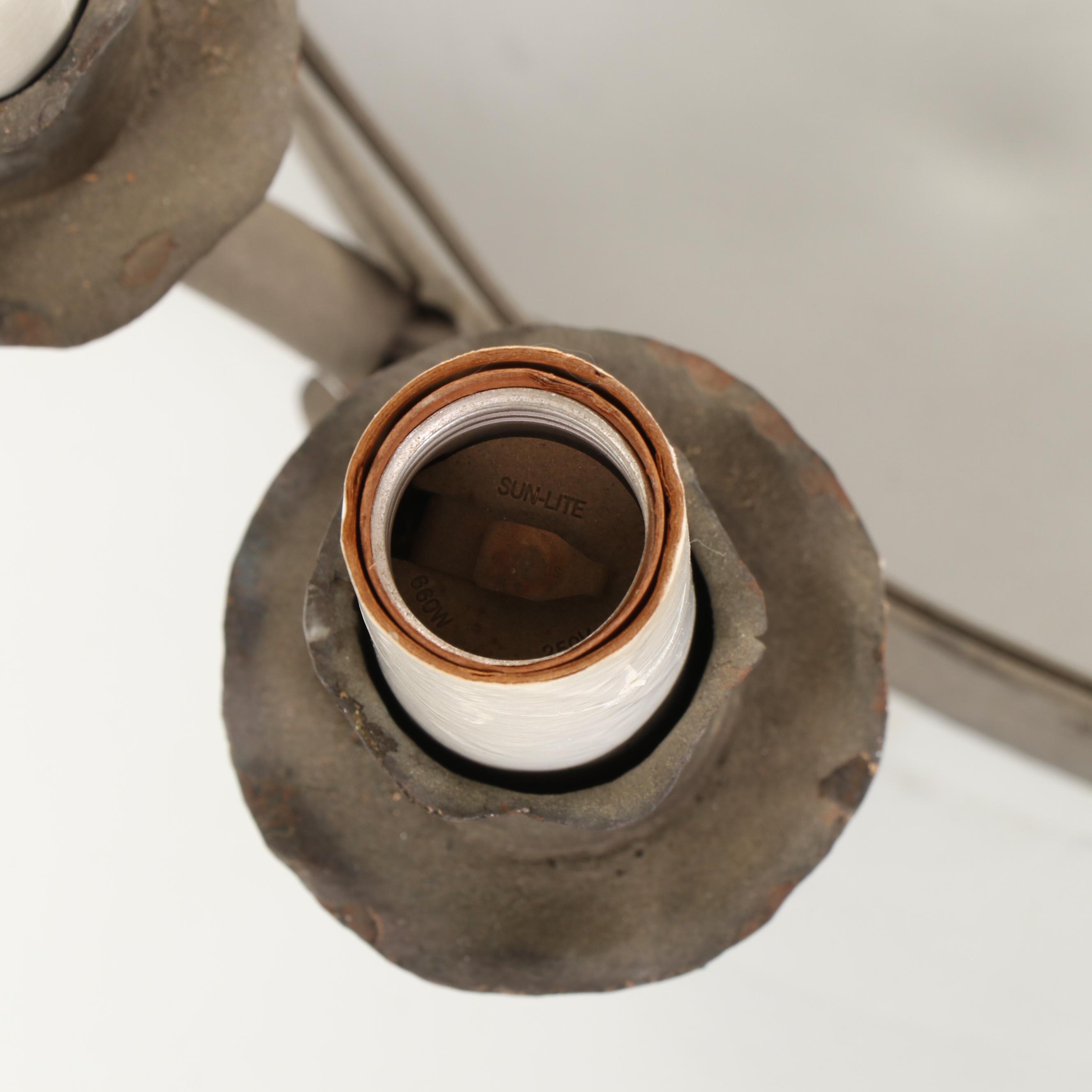 Pair of Spanish Colonial Style Wrought Iron Chandeliers