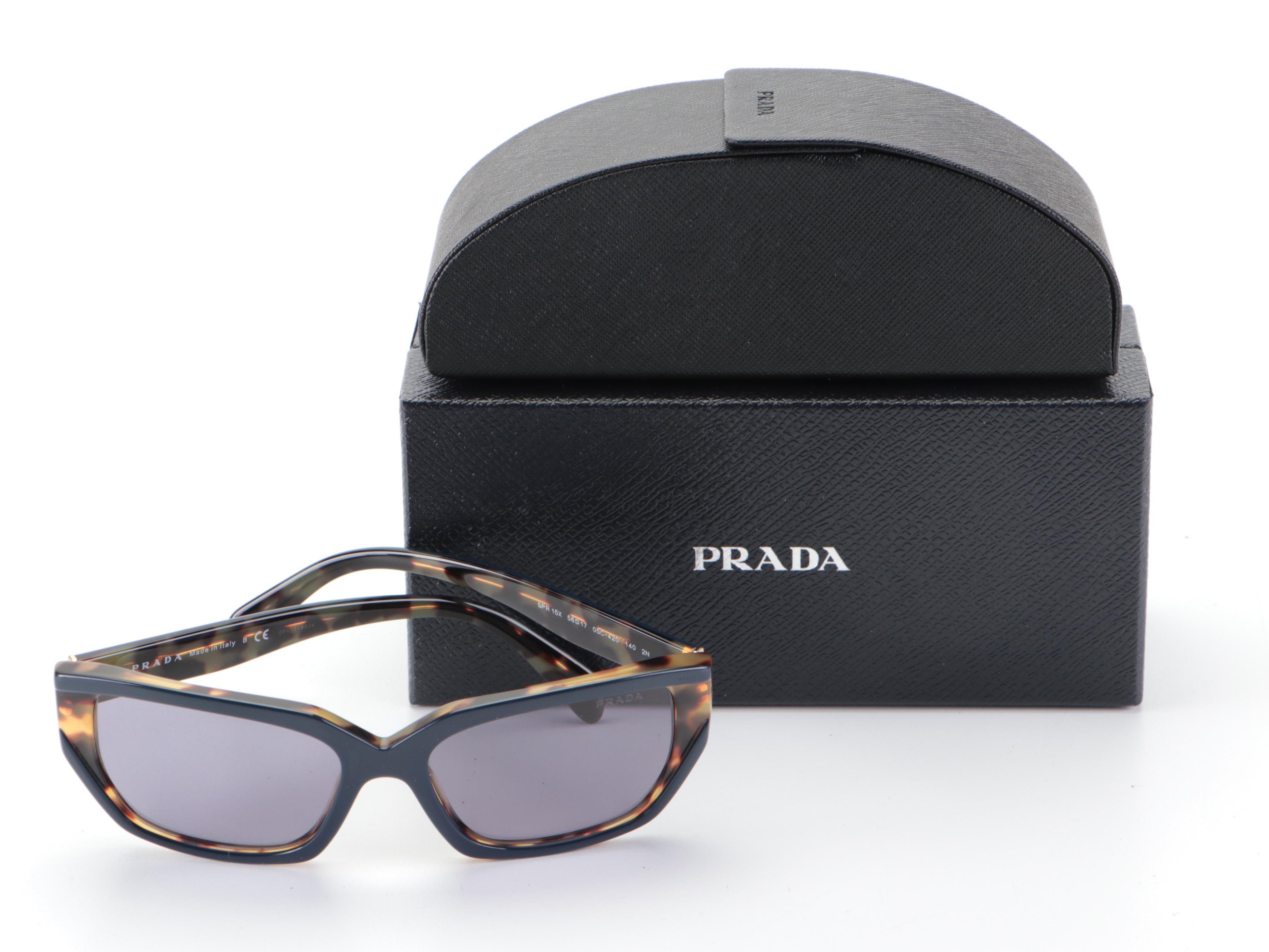 Prada SPR 15X Havana Sunglasses with Case and Box