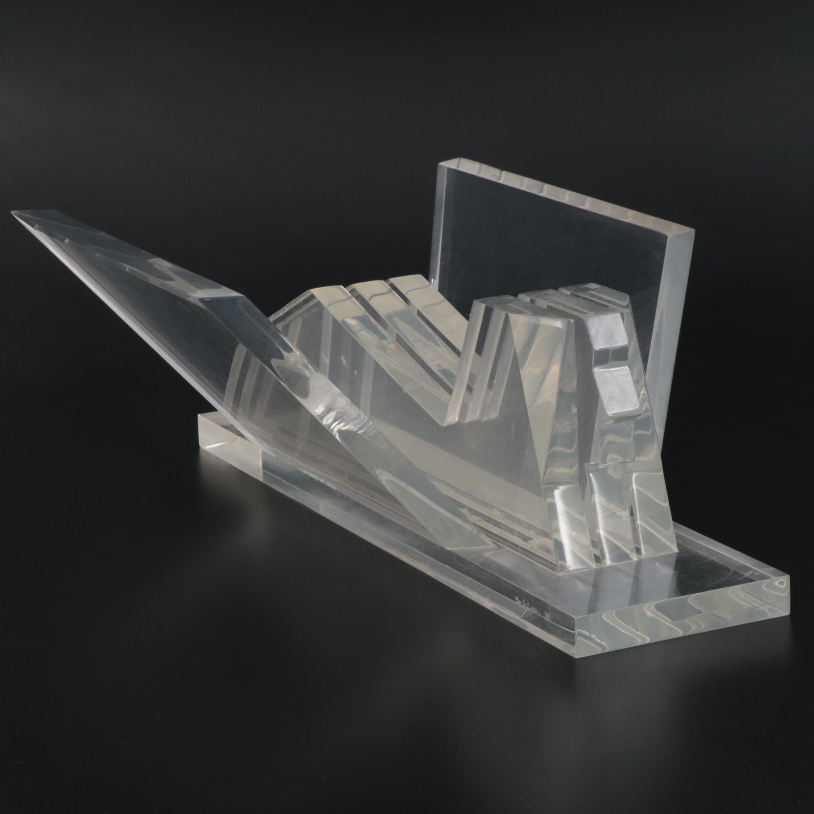 Modernist Acrylic Sphinx Sculpture, 1978