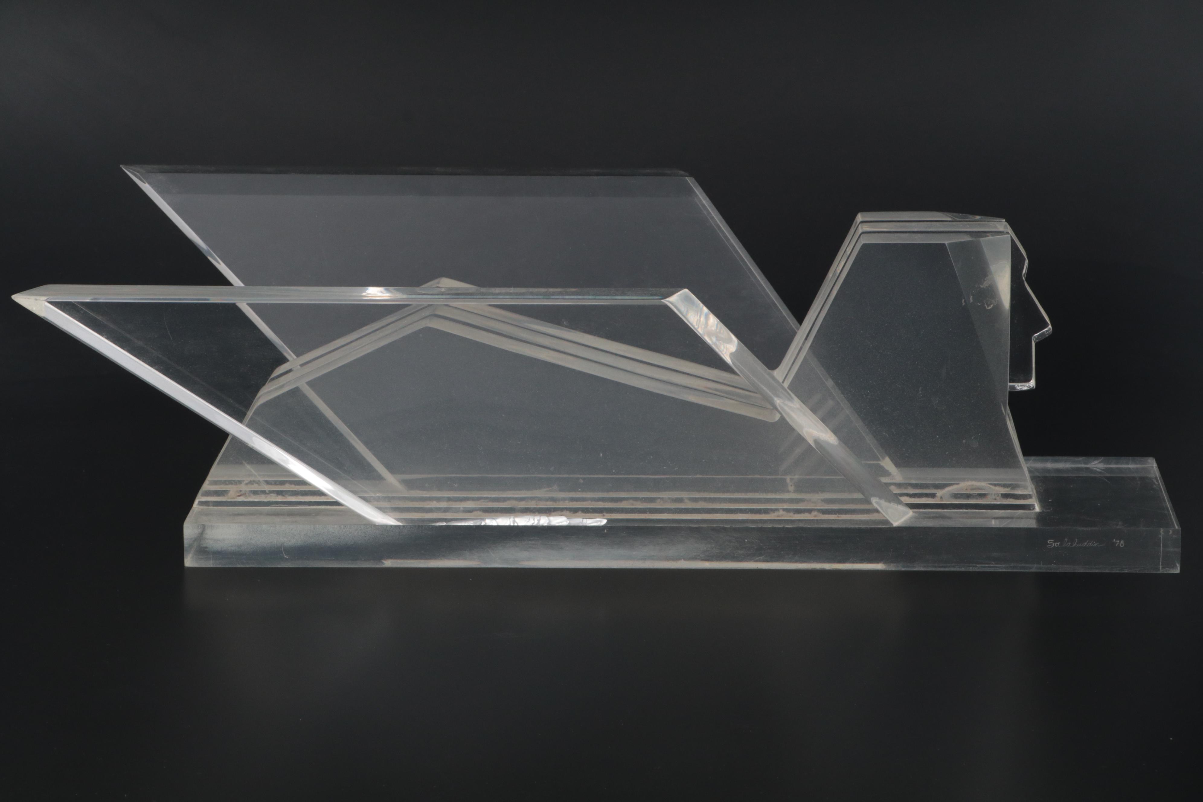 Modernist Acrylic Sphinx Sculpture, 1978