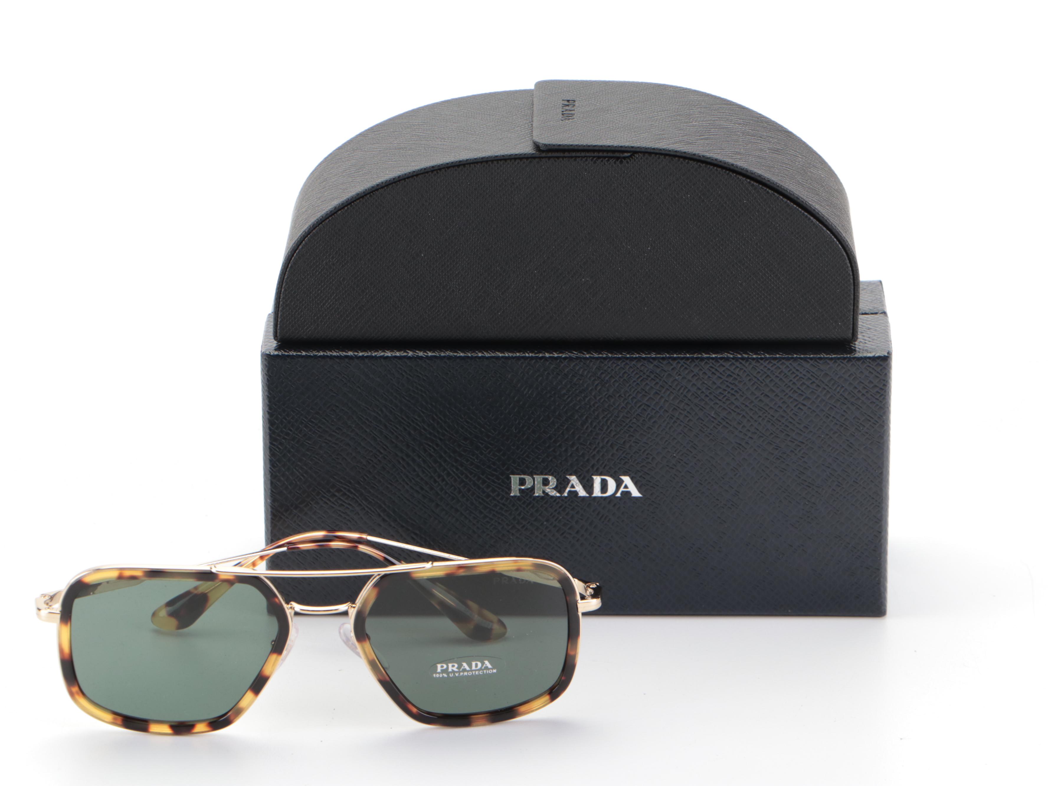 Prada OPR 57XS Browline Sunglasses with Case and Box