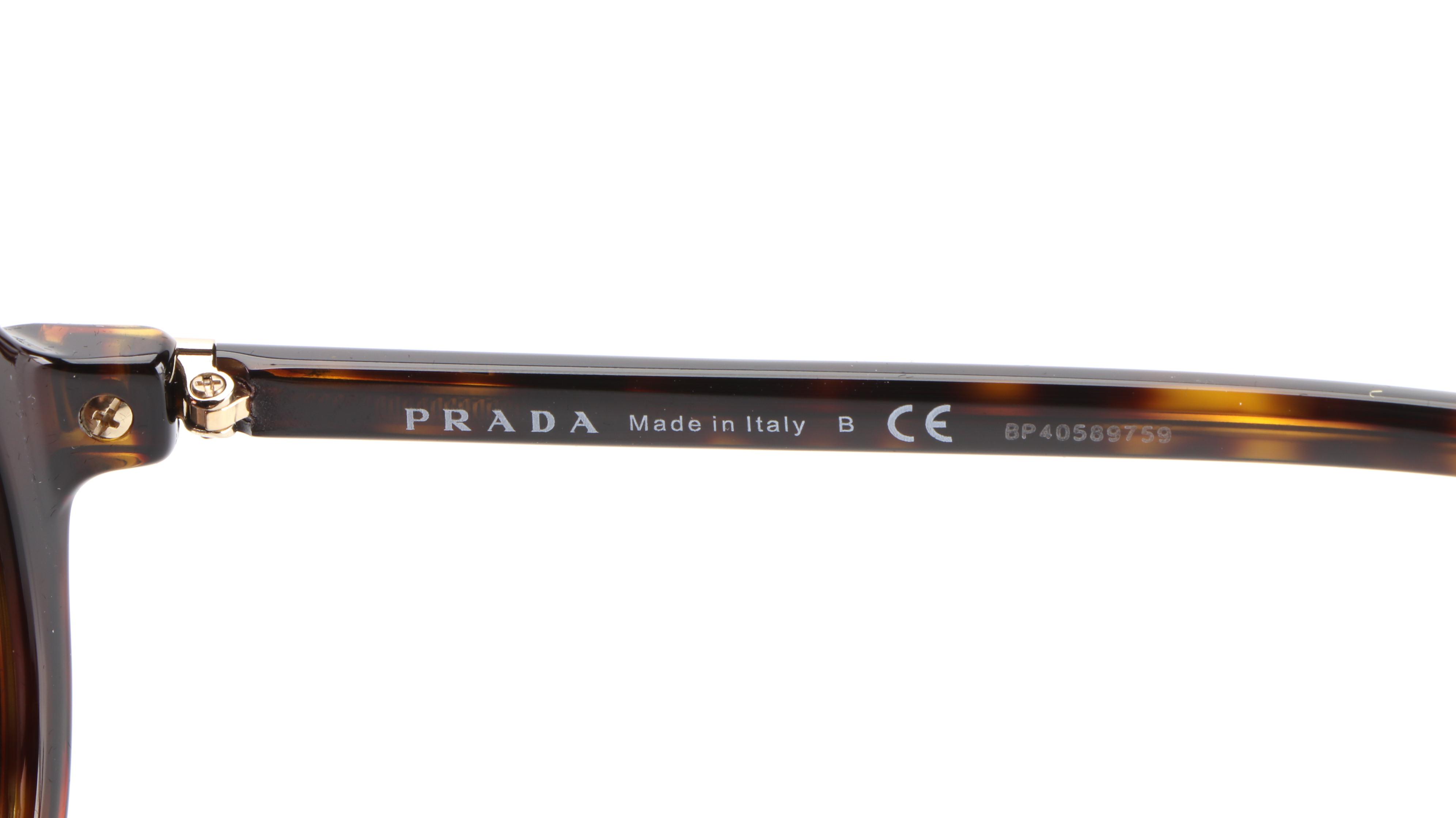 Prada SPR09V Round Sunglasses in Dark Havana Acetate with Case and Box