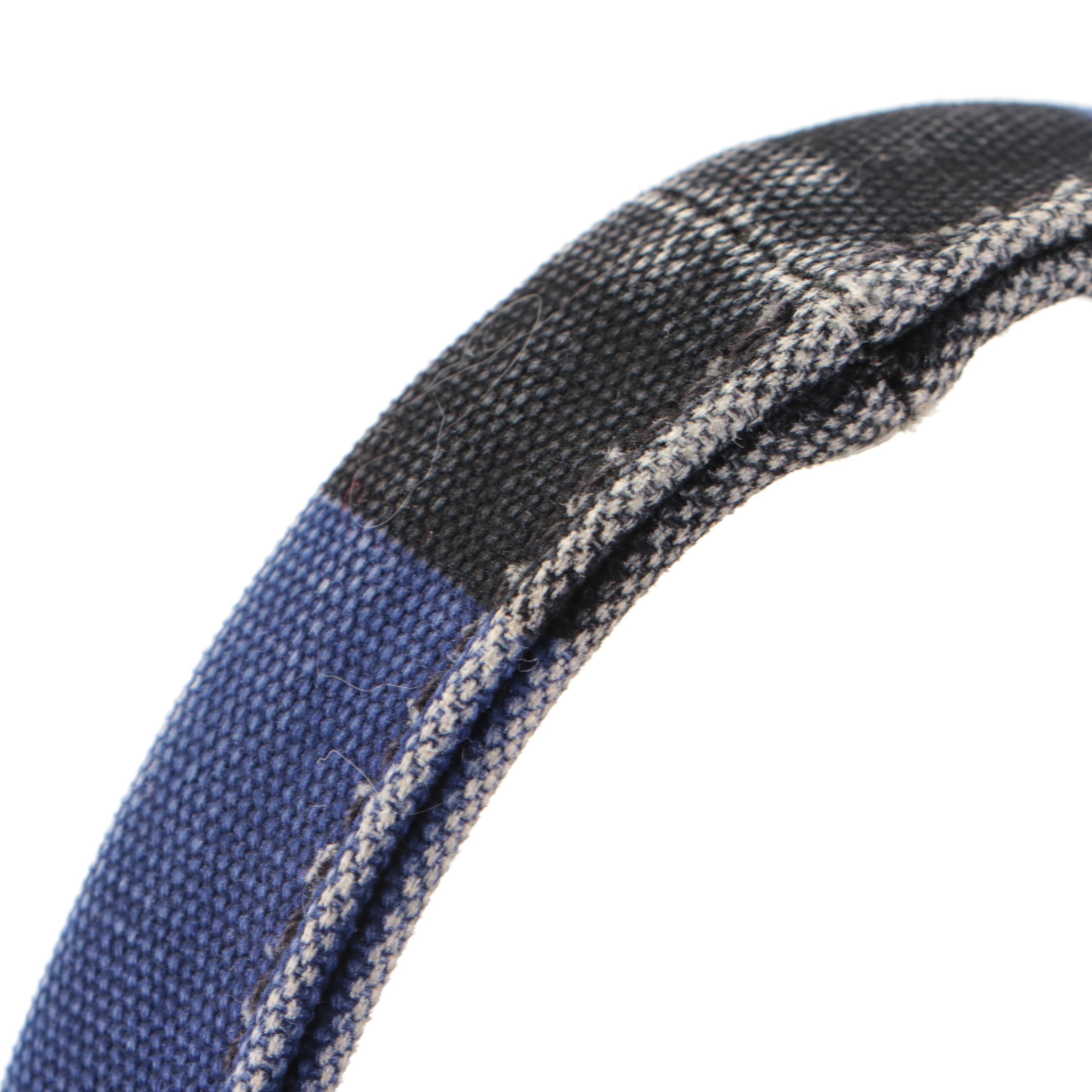 Prada Blue, White, and Black Striped Canapa Tote Bag