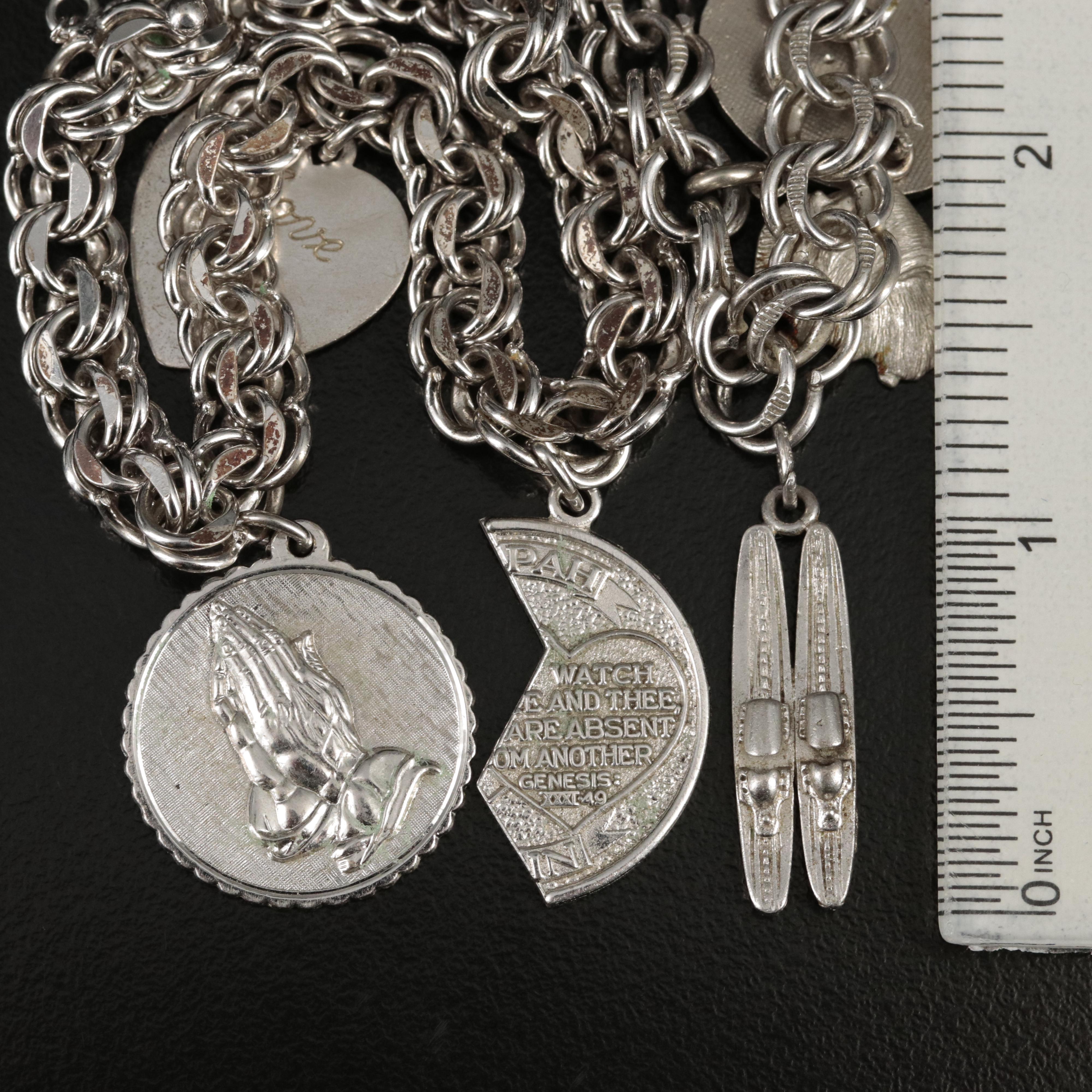 Sterling Themed Charm Bracelets with Enamel Details