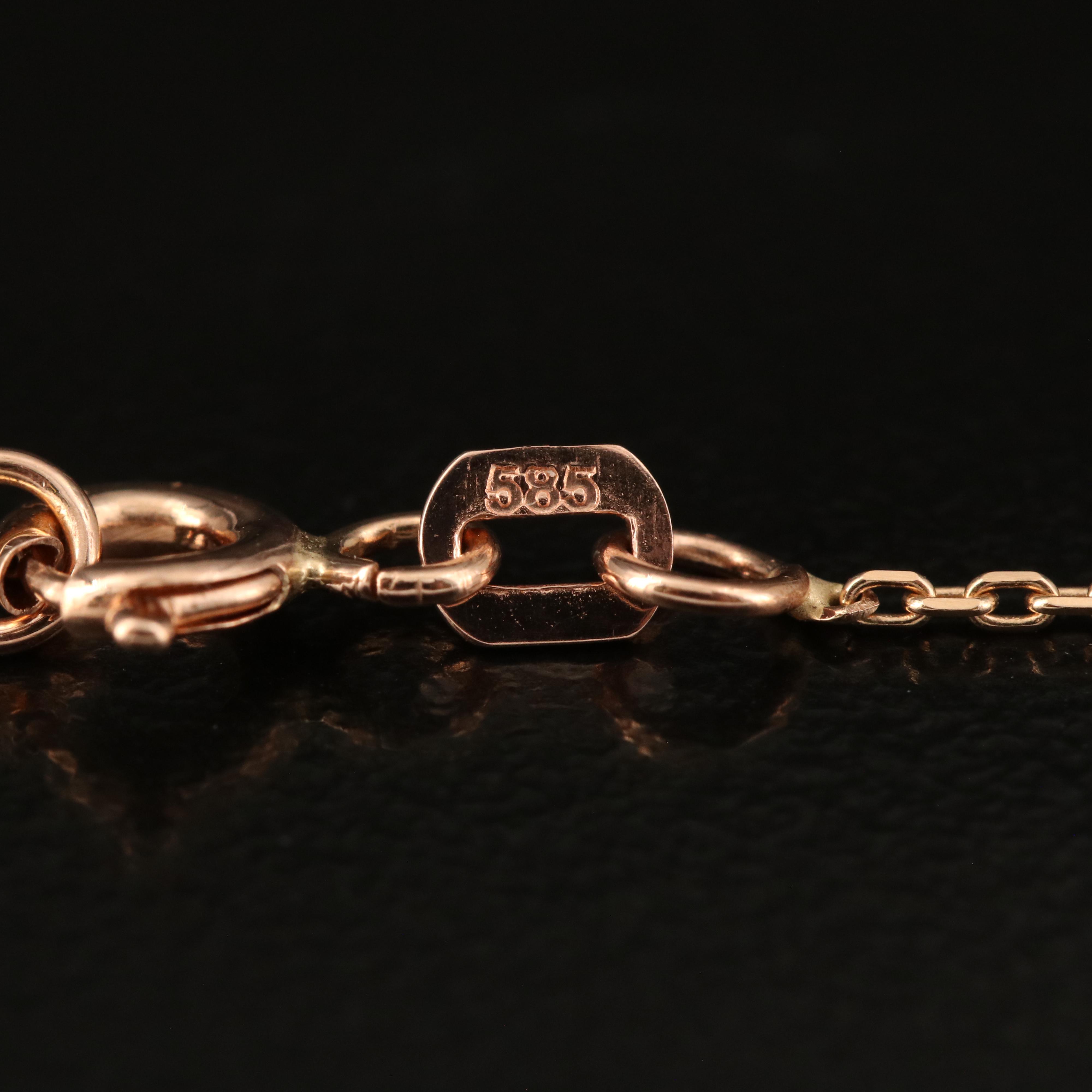 14K 0.90 CT Diamond Solitaire Necklace with Rose Gold Chain