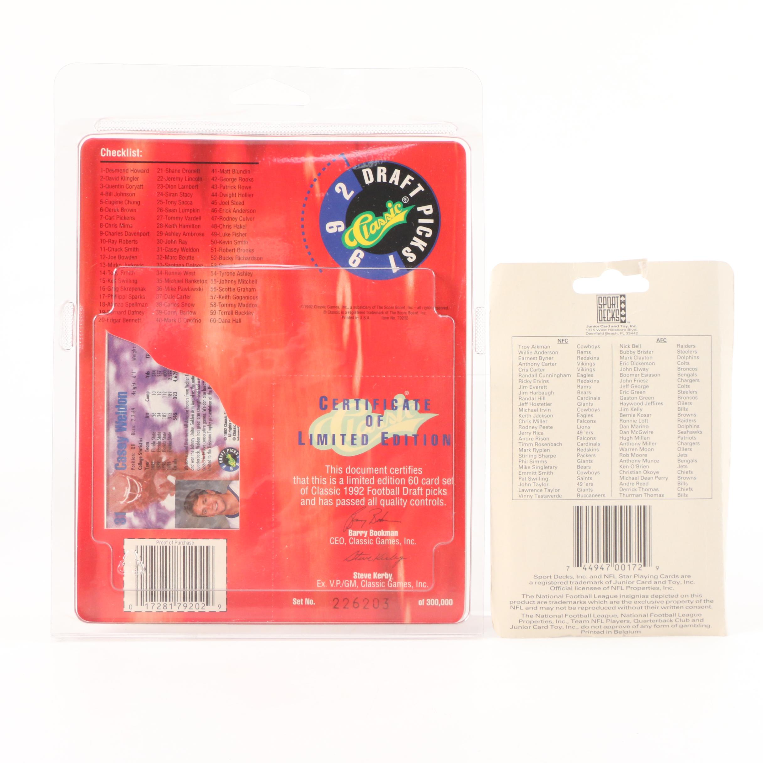 1990s NFL Trading Cards Including "All Madden Team", Rookie Cards, and More