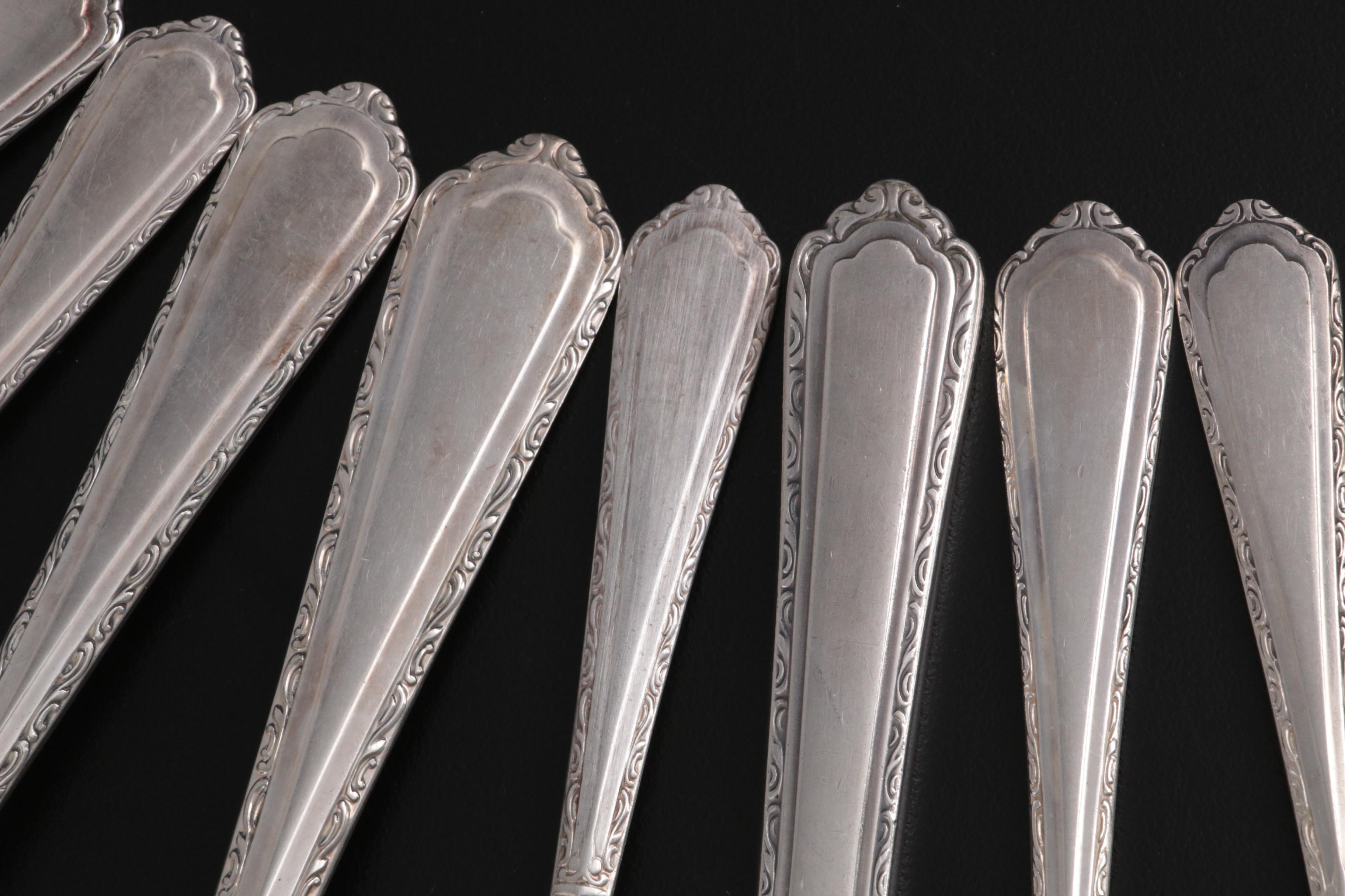Wallco Sectional "Carlton" Silver Plate Flatware in Case, Mid-Late 20th Century