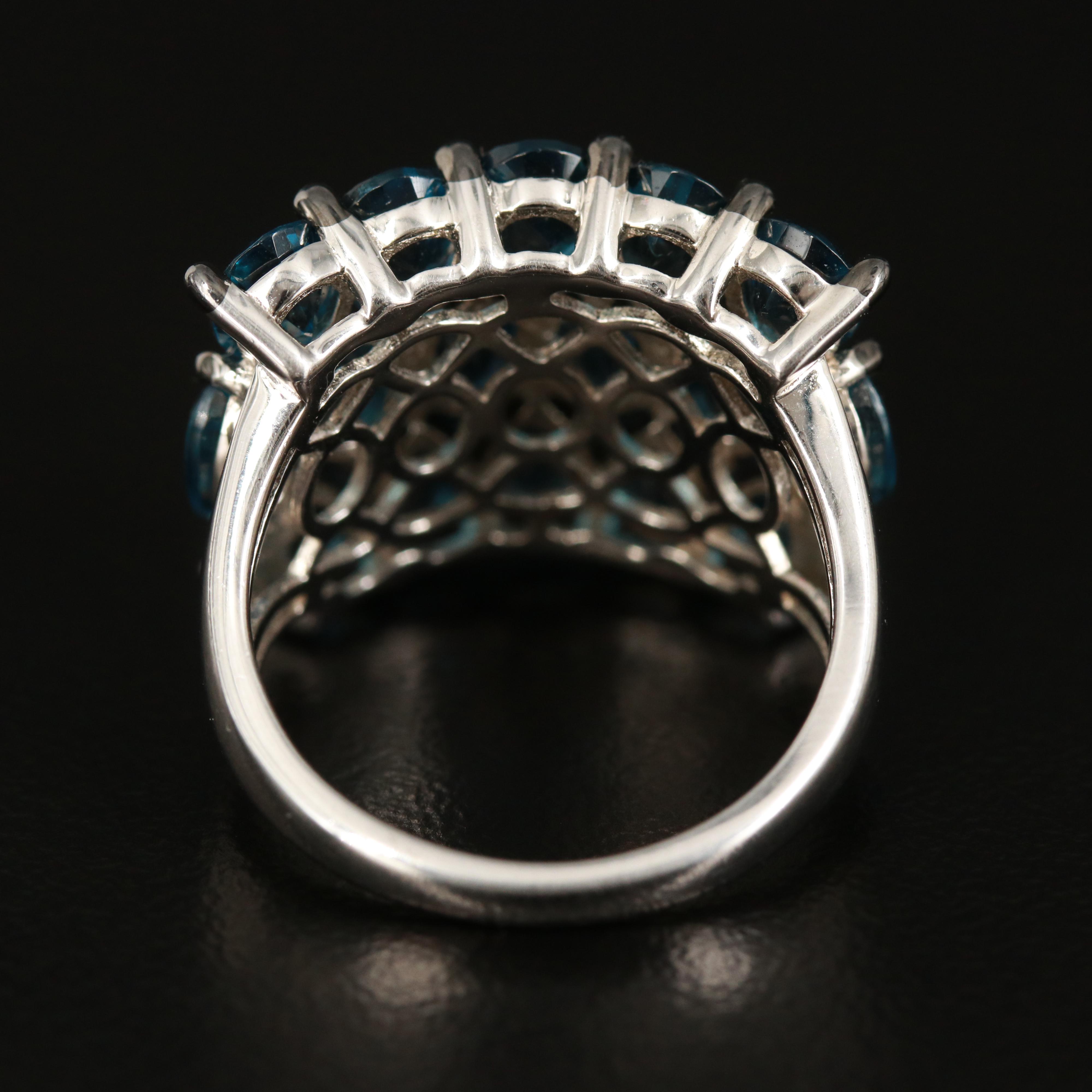 Sterling London Blue Multi-Row Ring