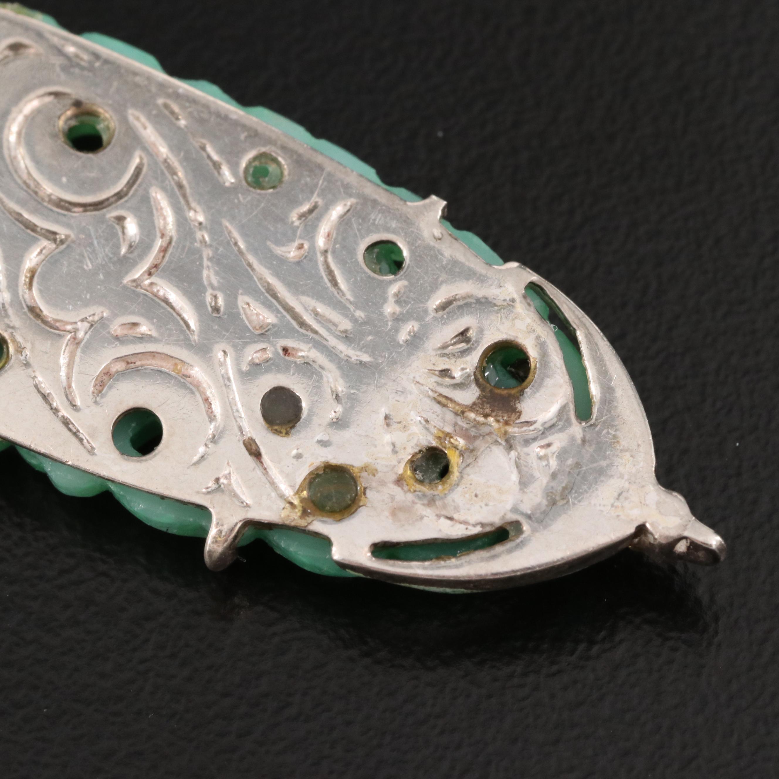 Art Deco Sterling Rhinestone Pendant Necklace