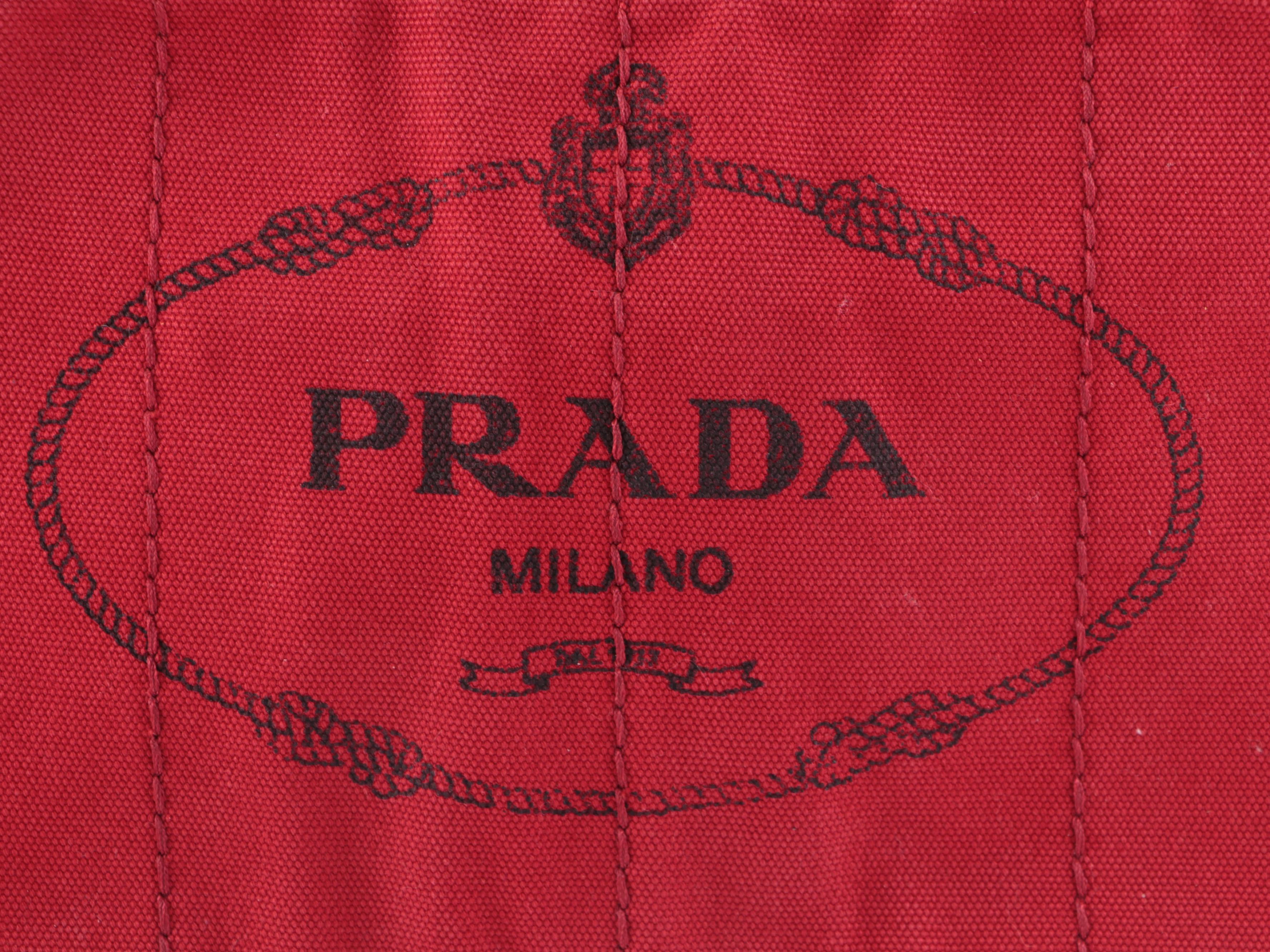 Prada Rosso Canapa Canvas Tote Bag