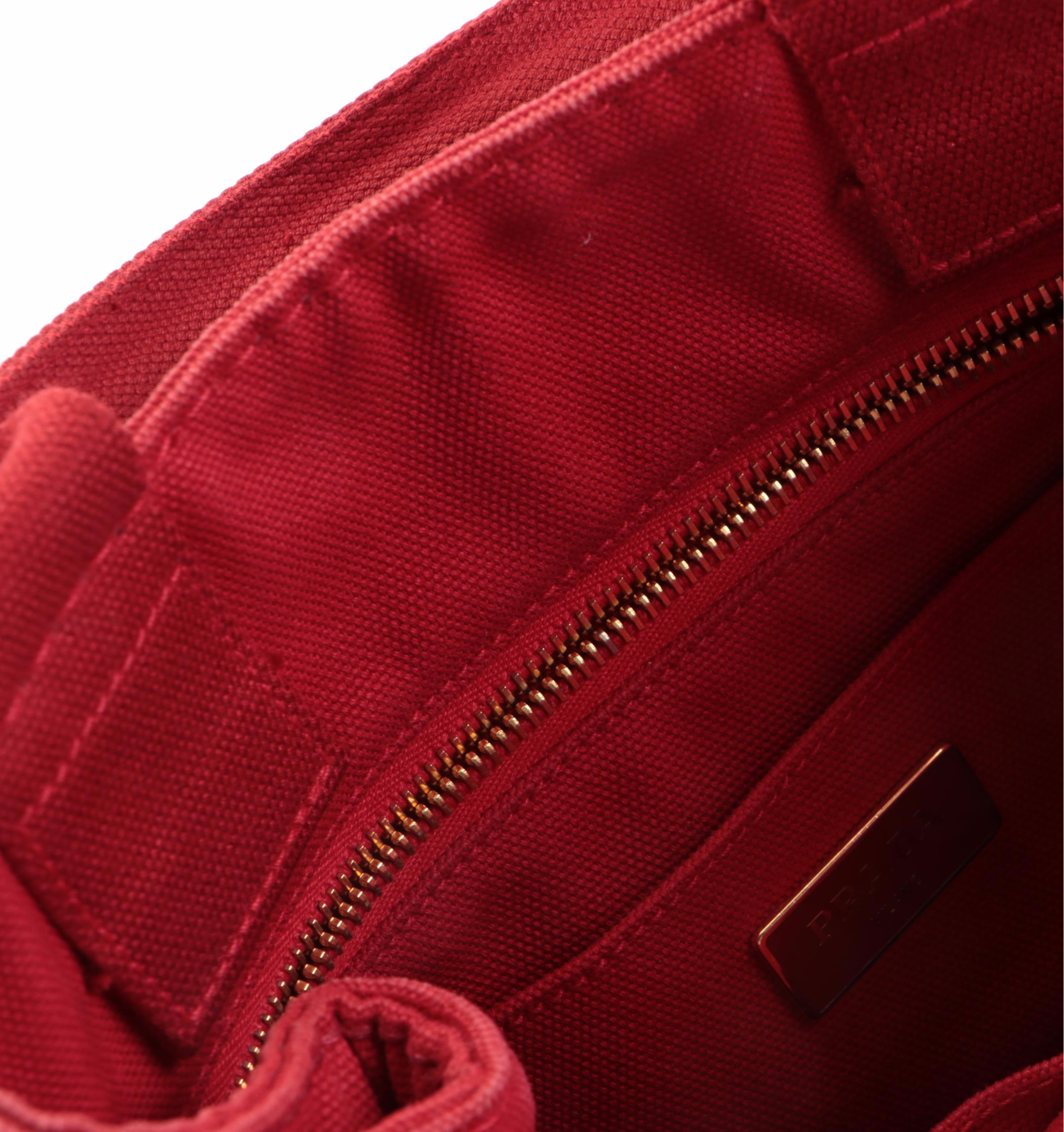 Prada Rosso Canapa Canvas Tote Bag