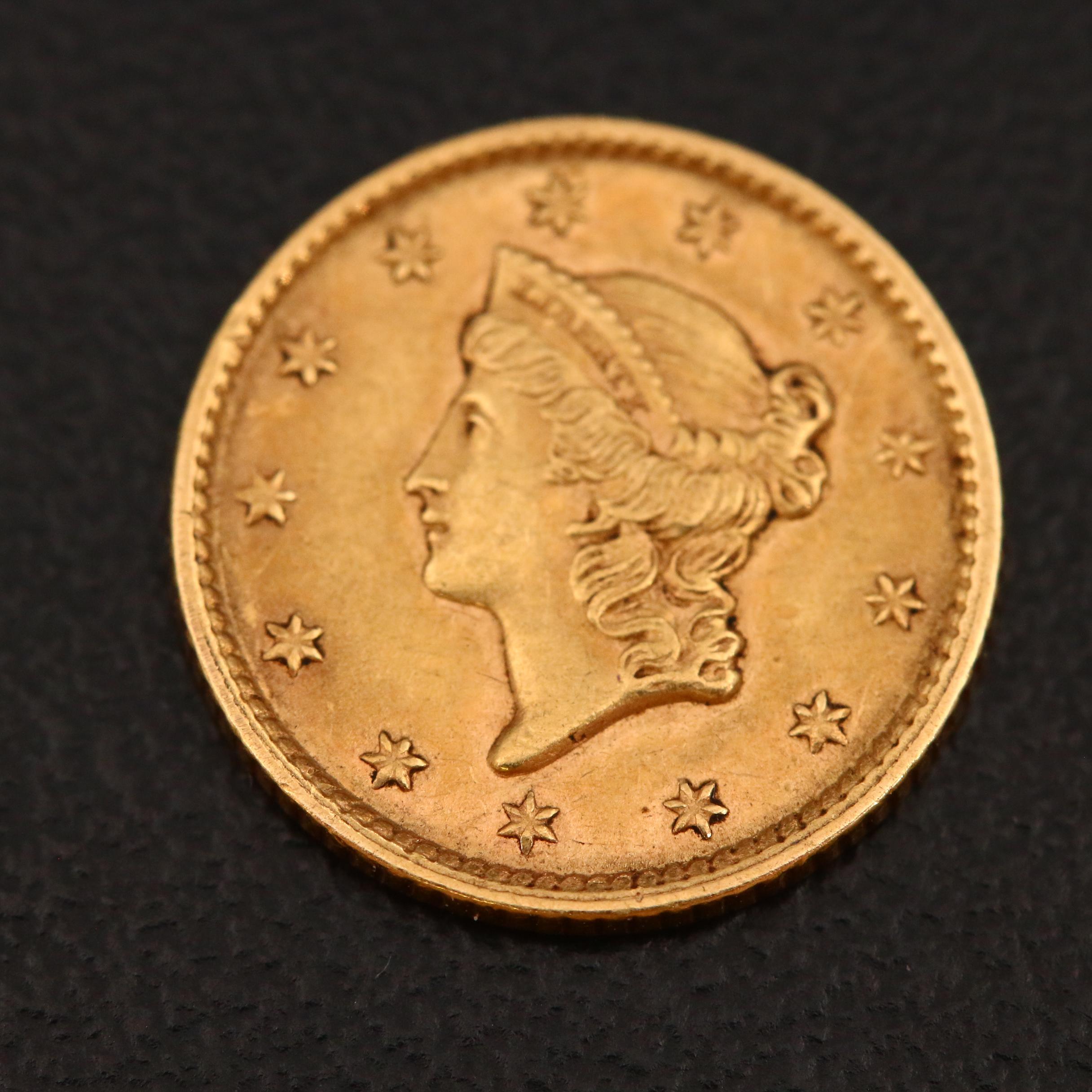 1852 Liberty Head $1 Gold Coin