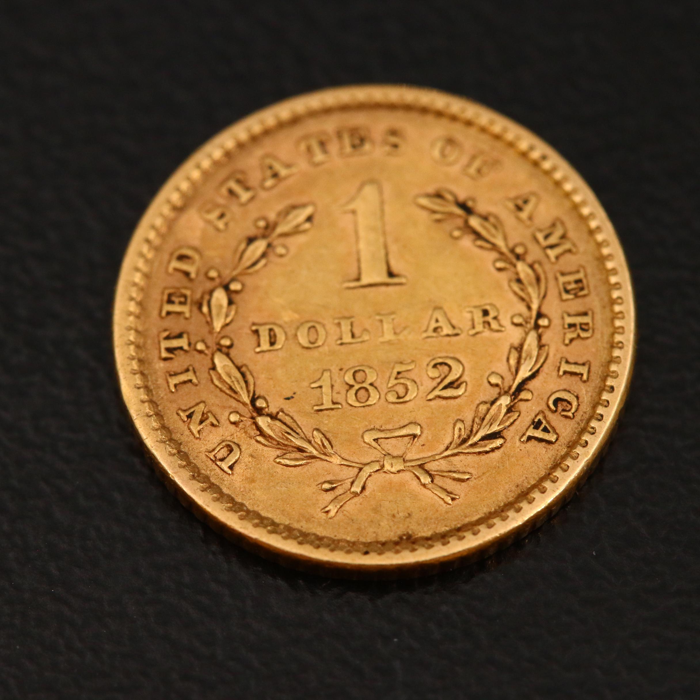 1852 Liberty Head $1 Gold Coin