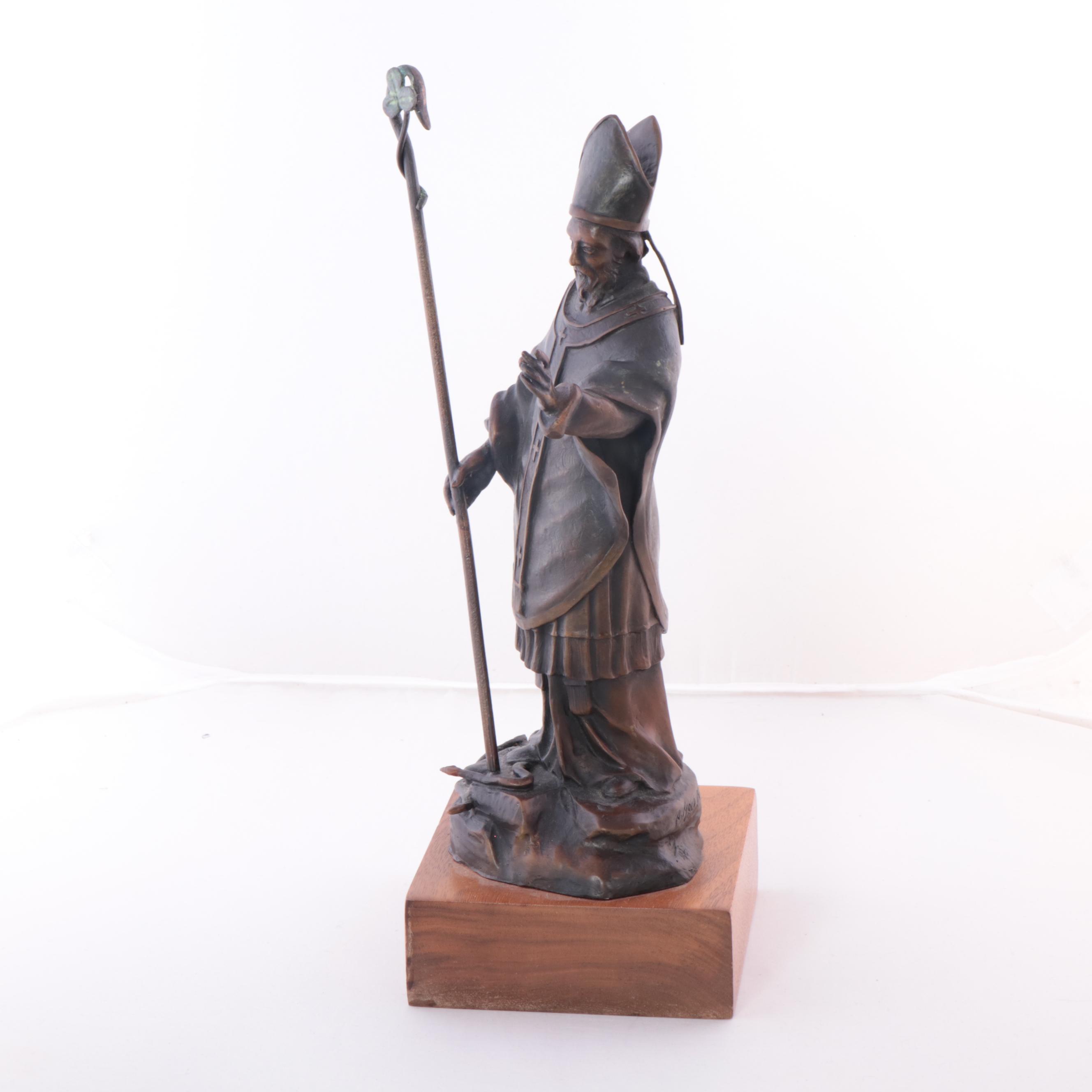 Huberto Maestas Bronze Sculpture of St. Patrick, 2003