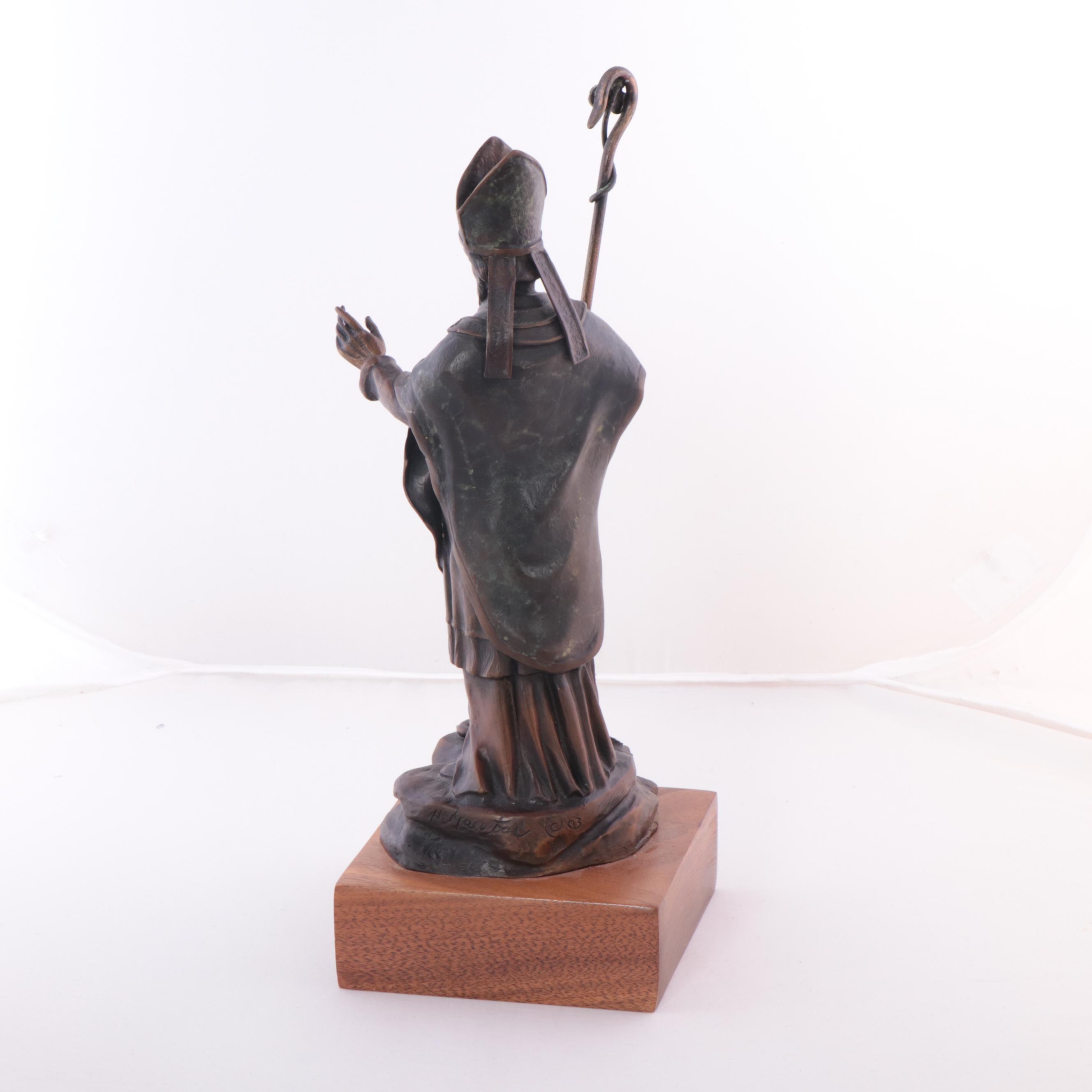 Huberto Maestas Bronze Sculpture of St. Patrick, 2003