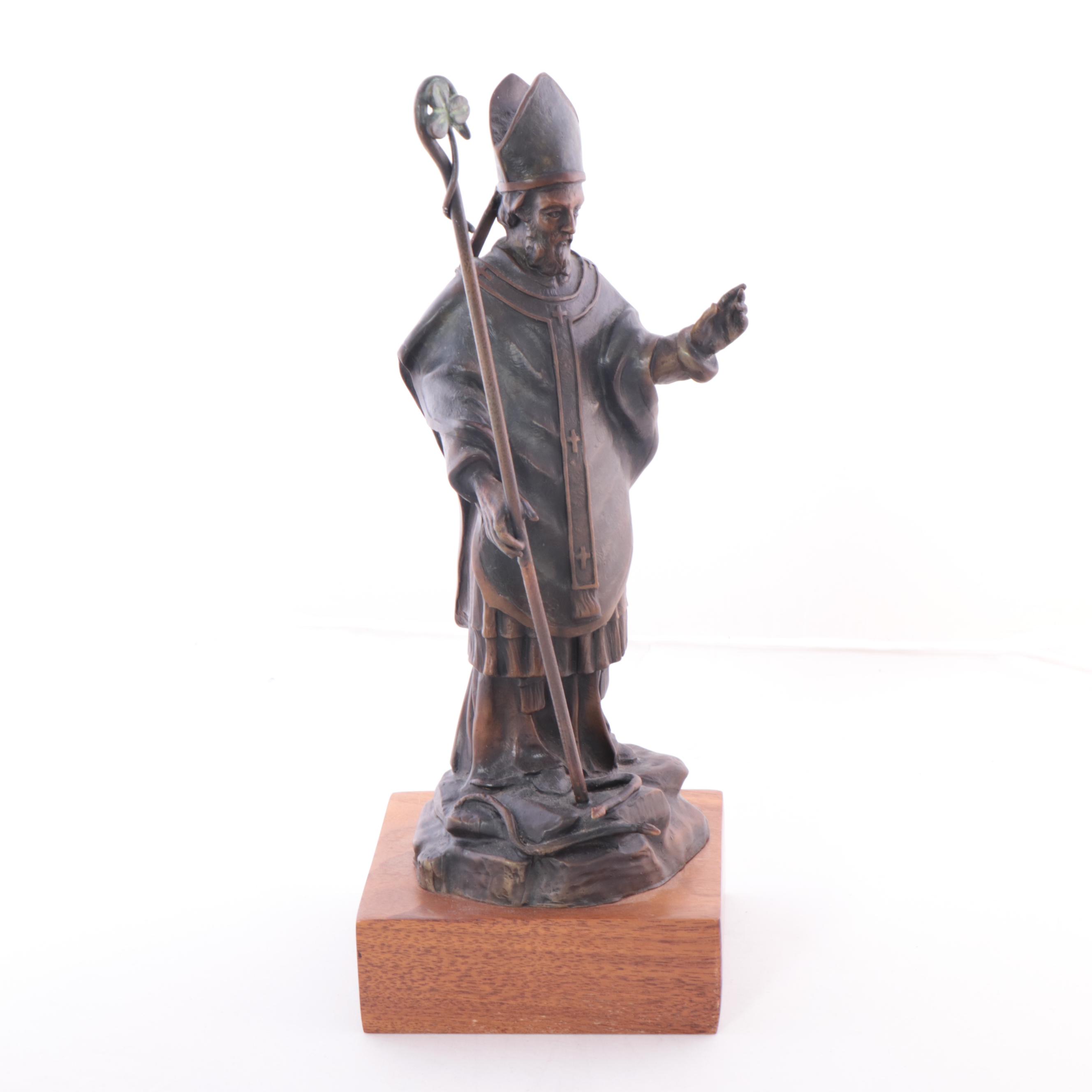 Huberto Maestas Bronze Sculpture of St. Patrick, 2003