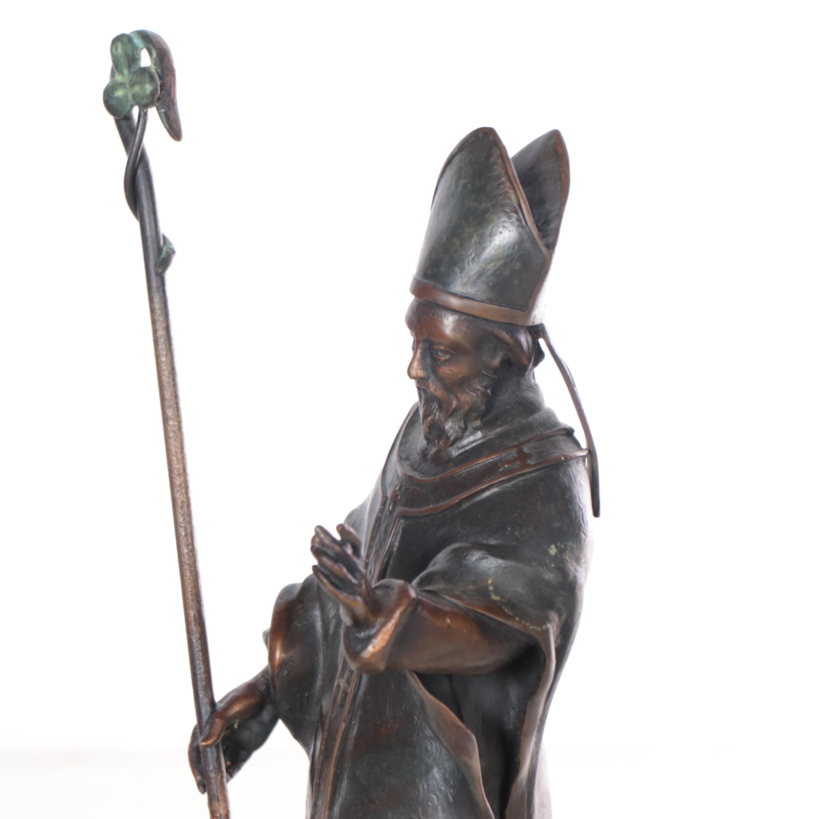 Huberto Maestas Bronze Sculpture of St. Patrick, 2003
