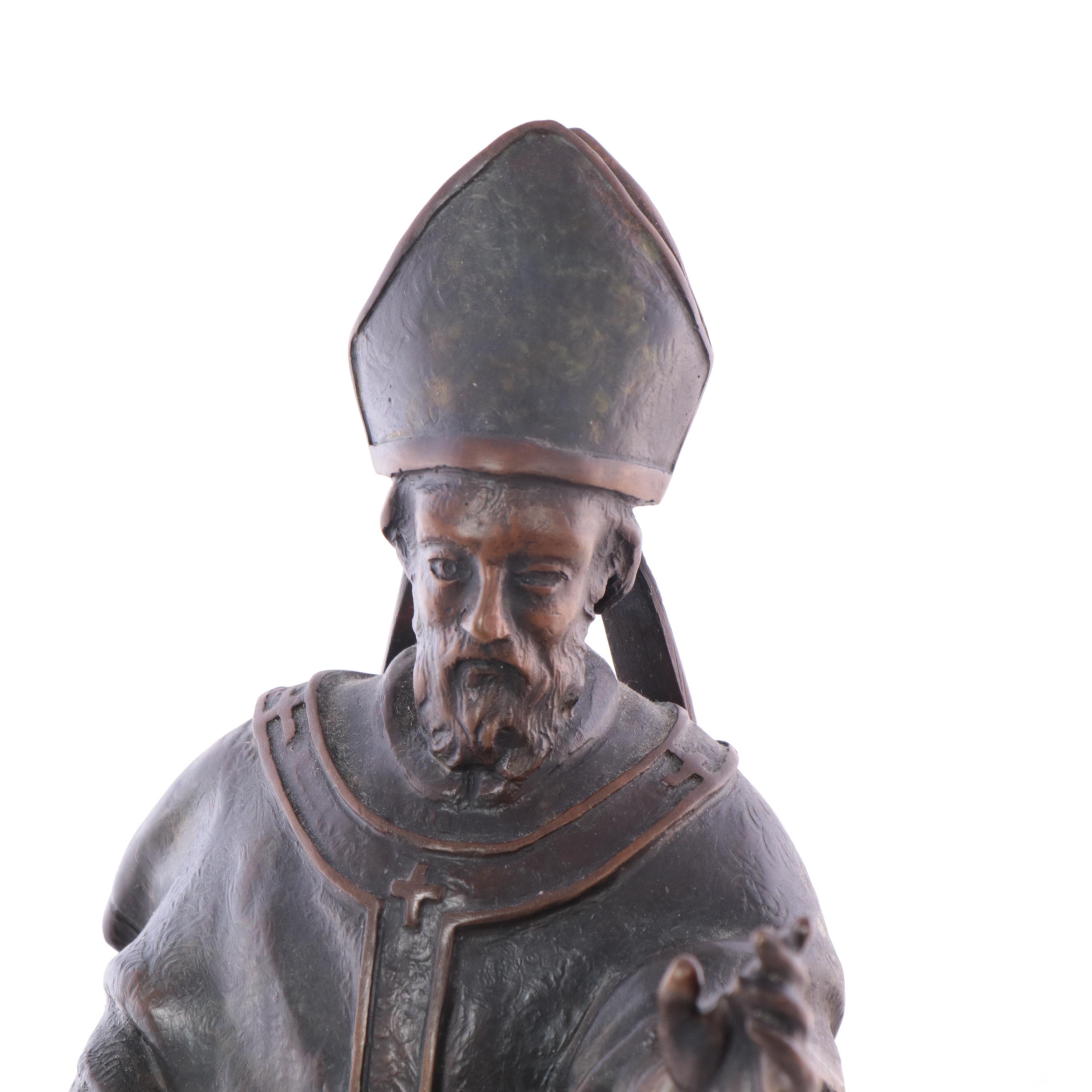 Huberto Maestas Bronze Sculpture of St. Patrick, 2003