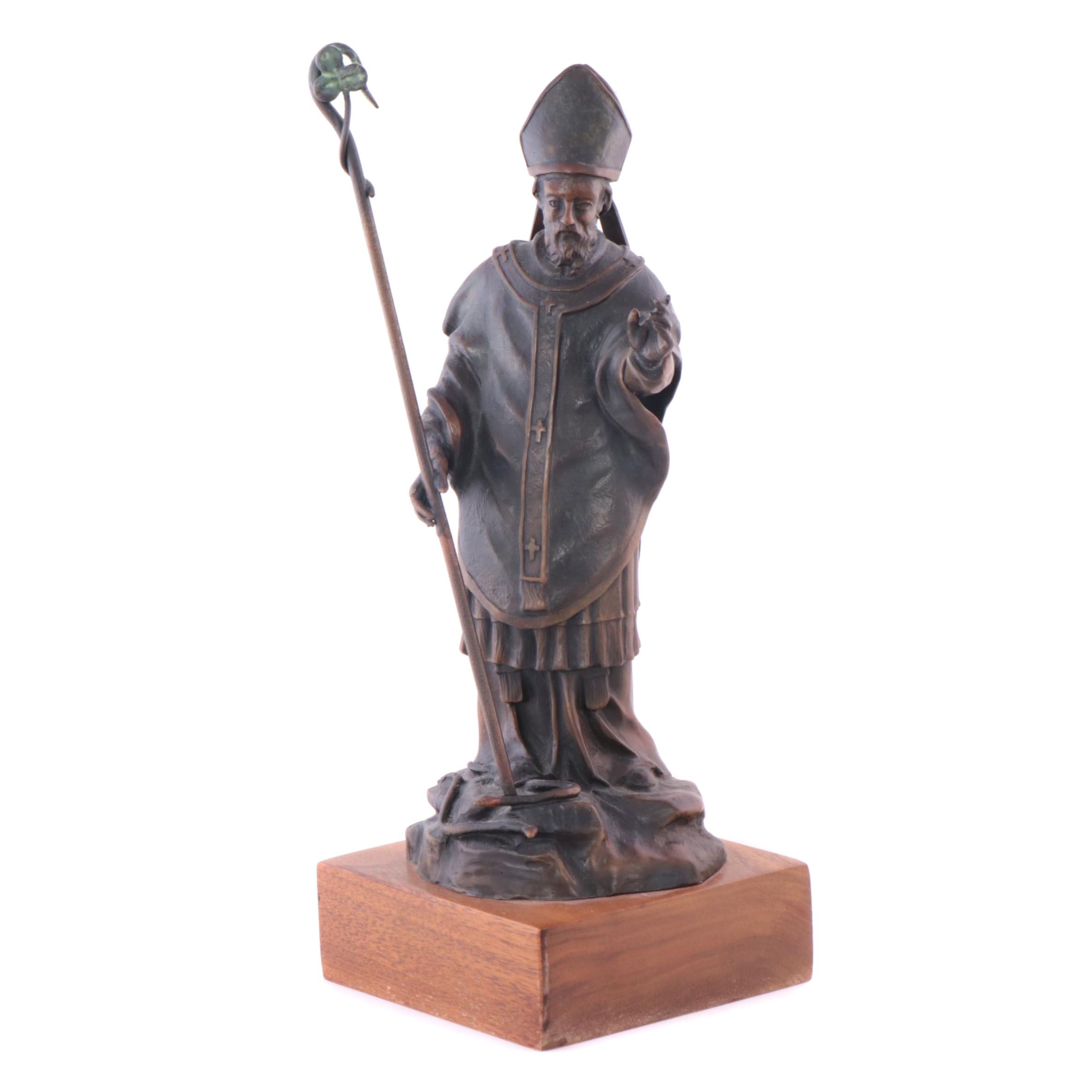 Huberto Maestas Bronze Sculpture of St. Patrick, 2003