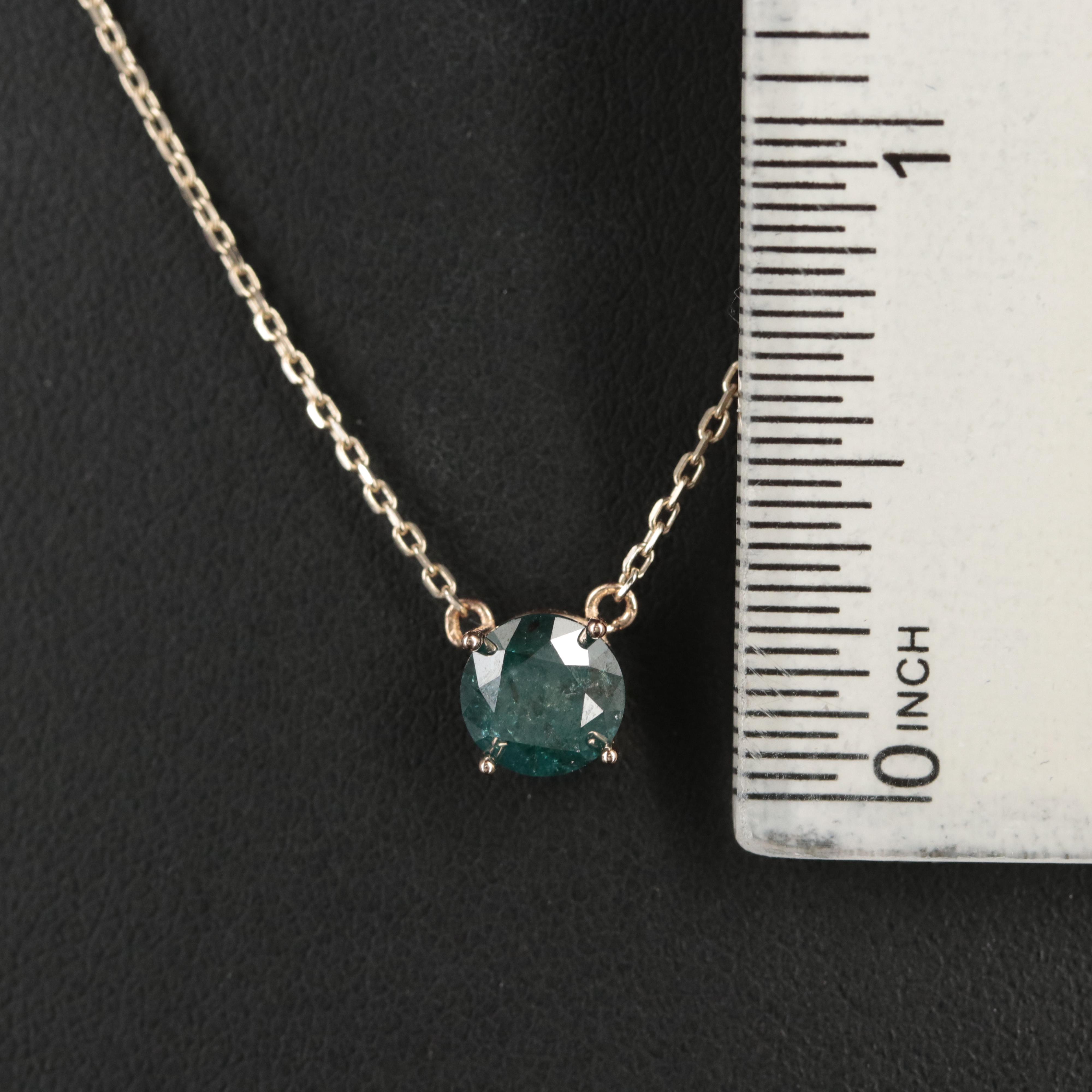 14K 0.92 CT Diamond Solitaire Necklace