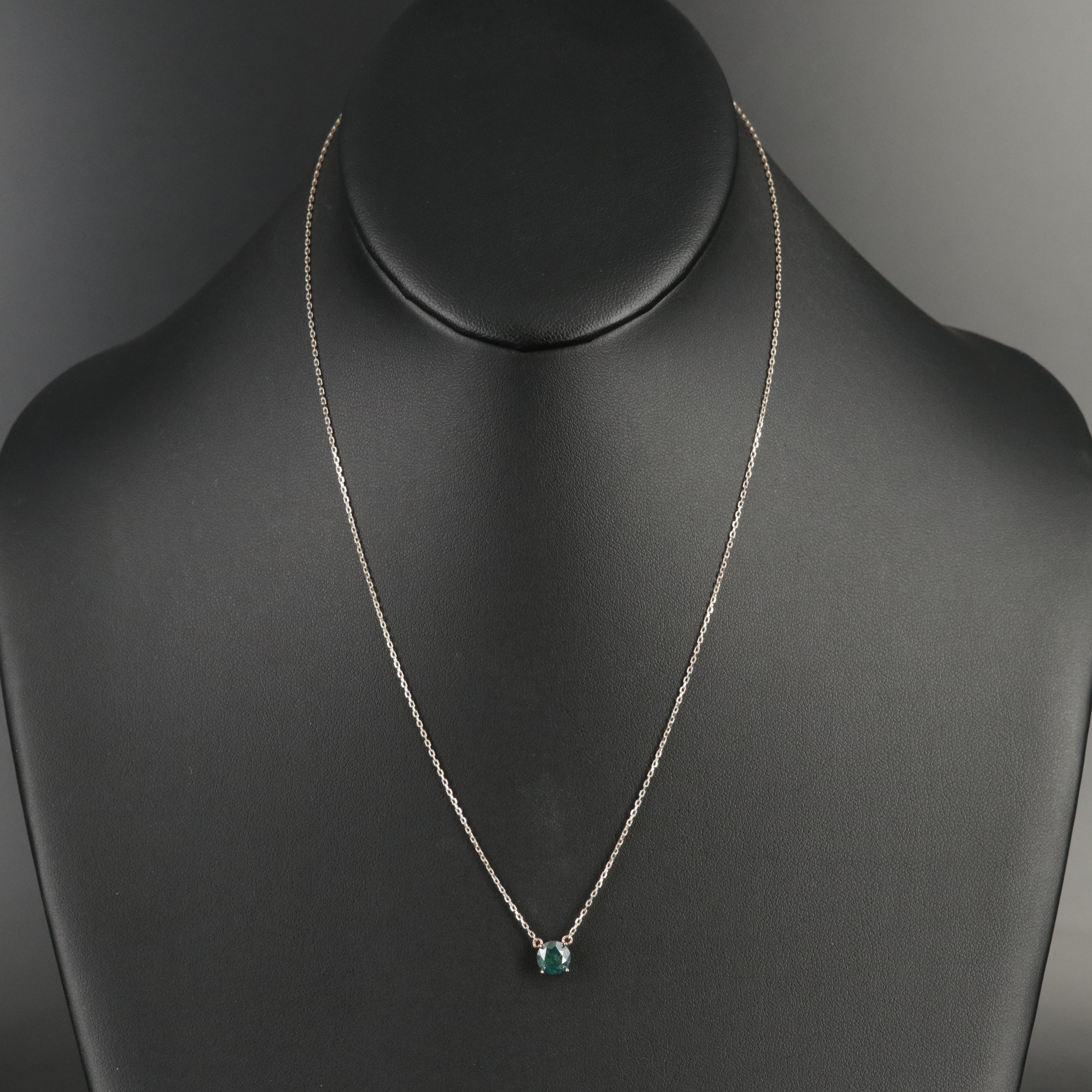 14K 0.92 CT Diamond Solitaire Necklace