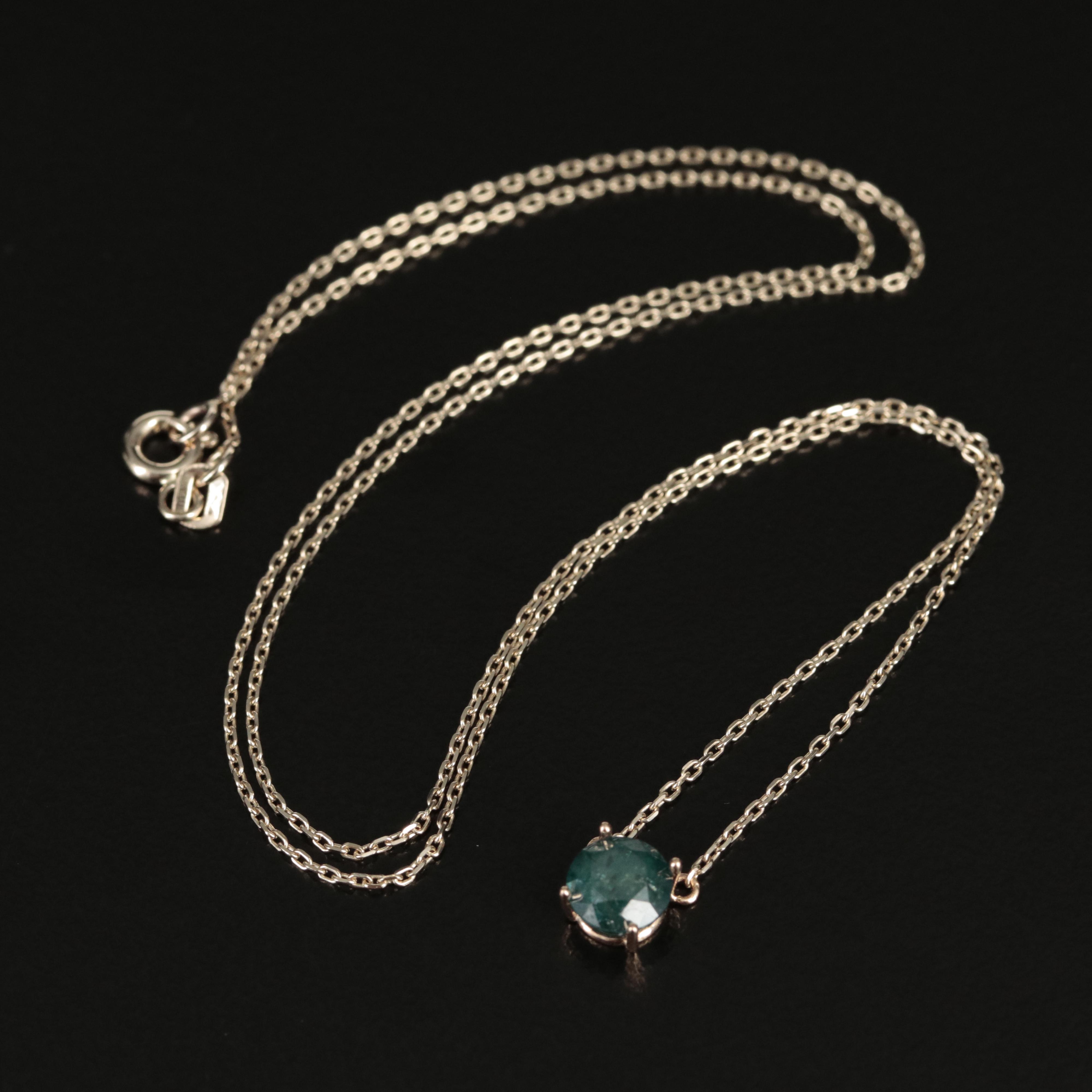 14K 0.92 CT Diamond Solitaire Necklace