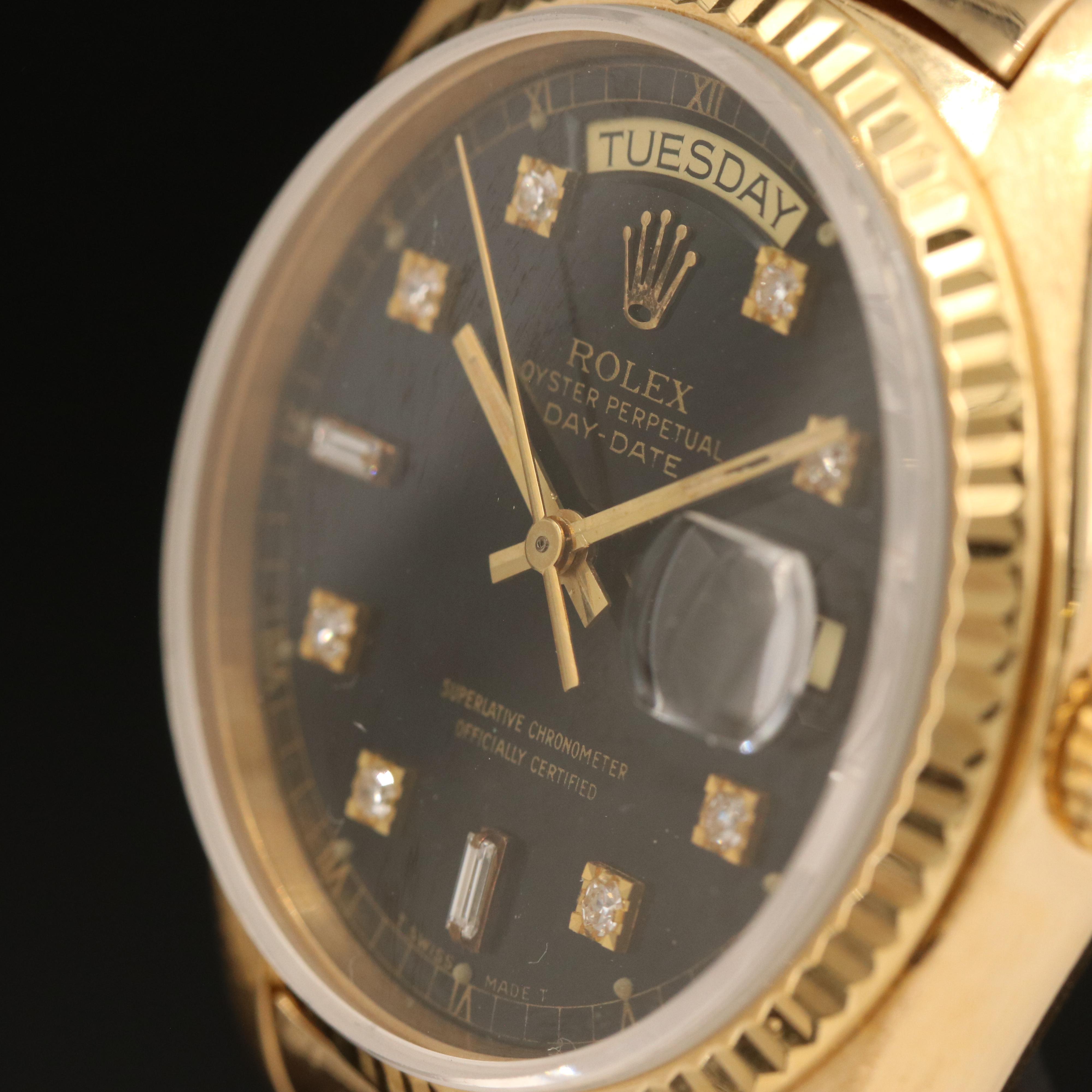 1979 Rolex 18K President Day-Date Diamond Dial Watch