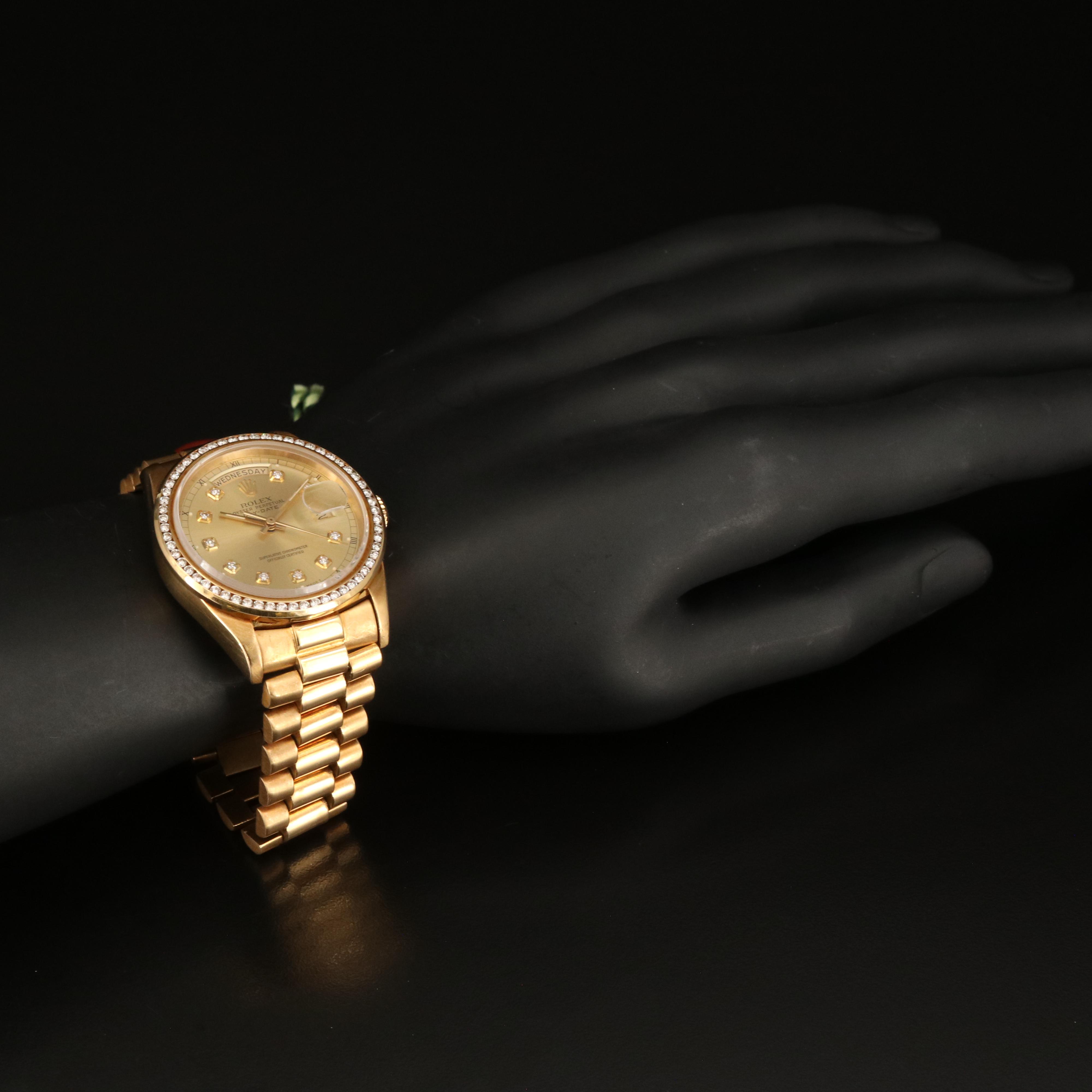 1984 Rolex Day-Date President 1.33 CTW Diamond Dial and Bezel Watch