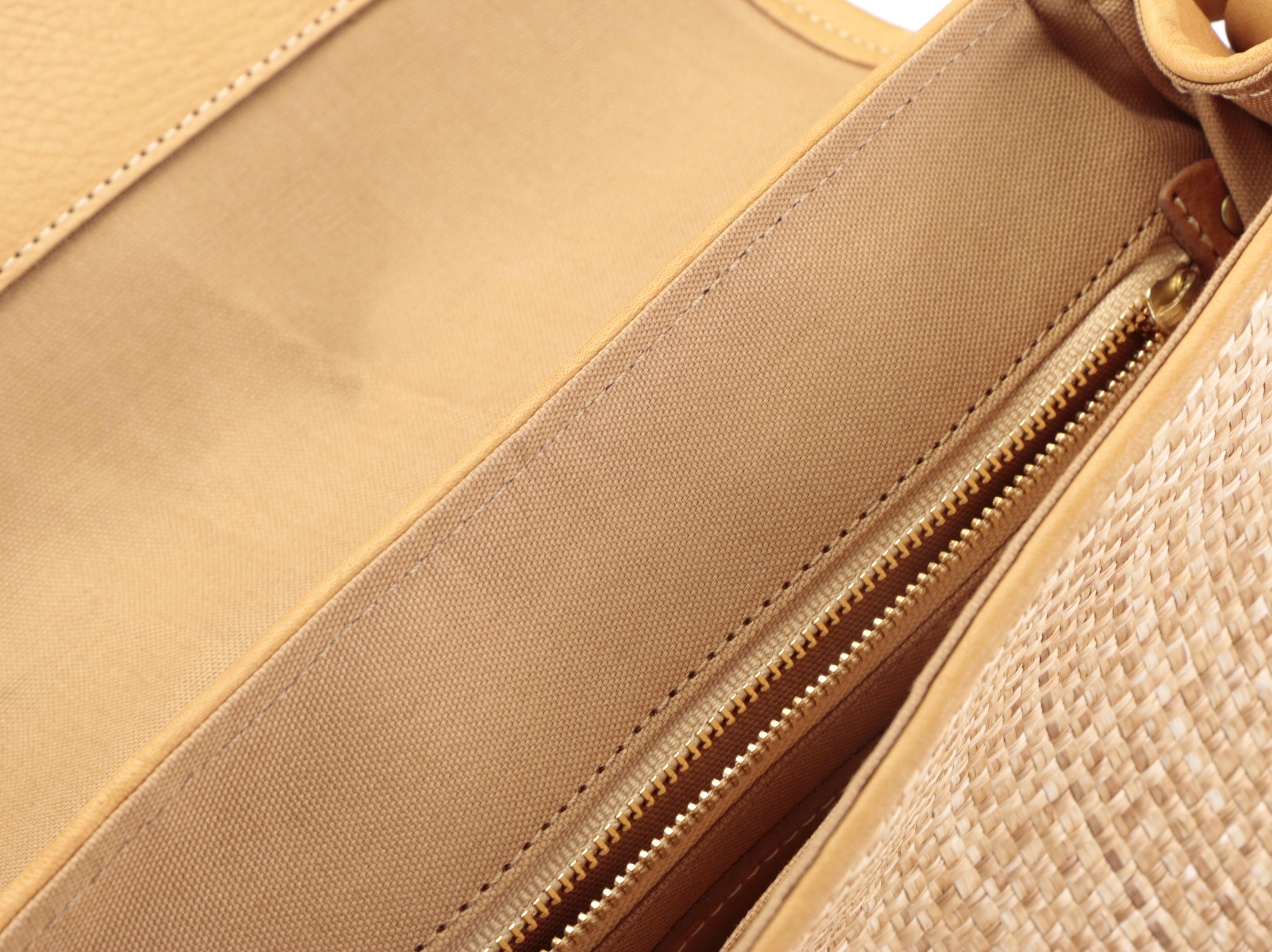 Chloé Straw and Leather Front Flap Shoulder Bag