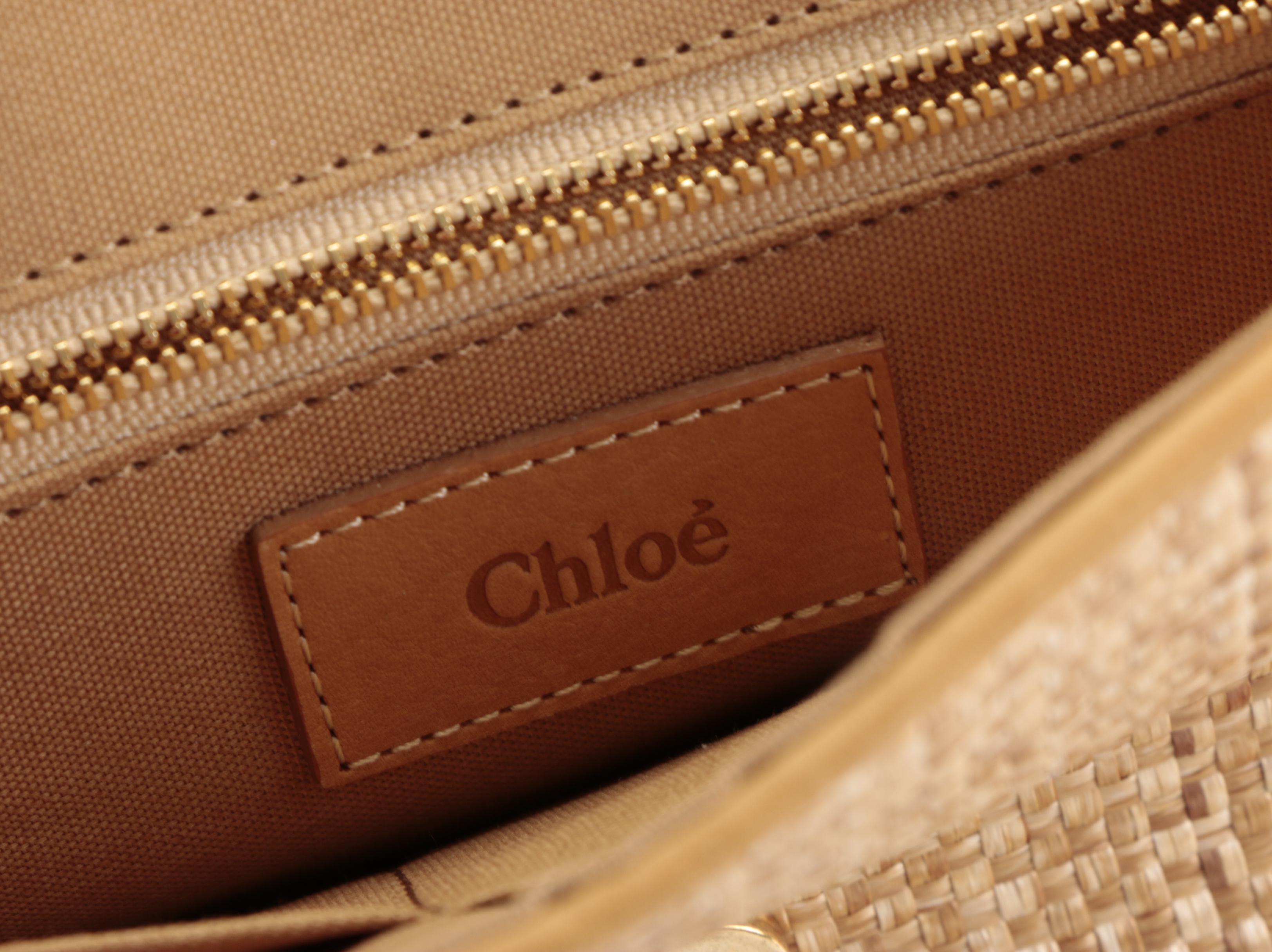 Chloé Straw and Leather Front Flap Shoulder Bag