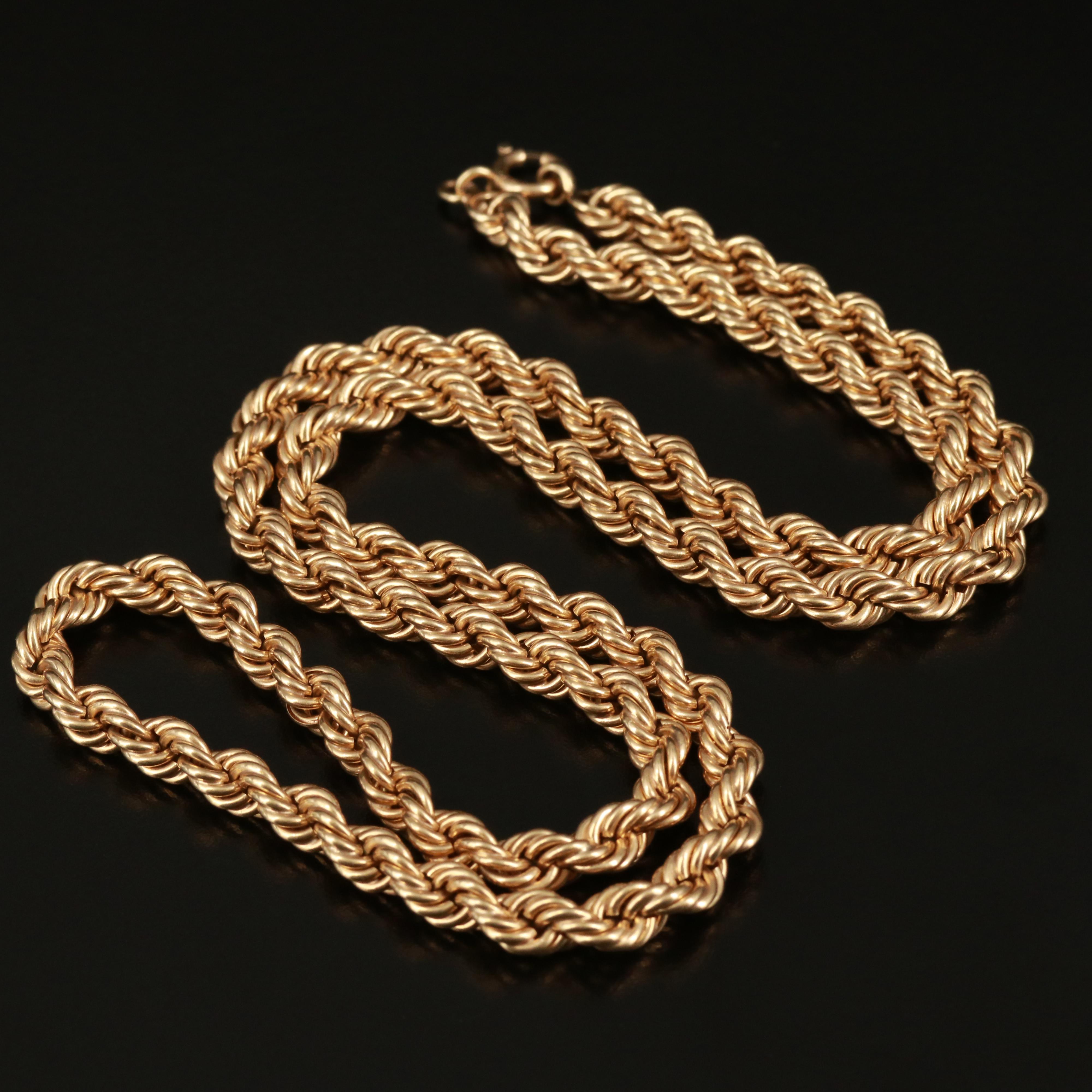 14K French Rope Chain Necklace