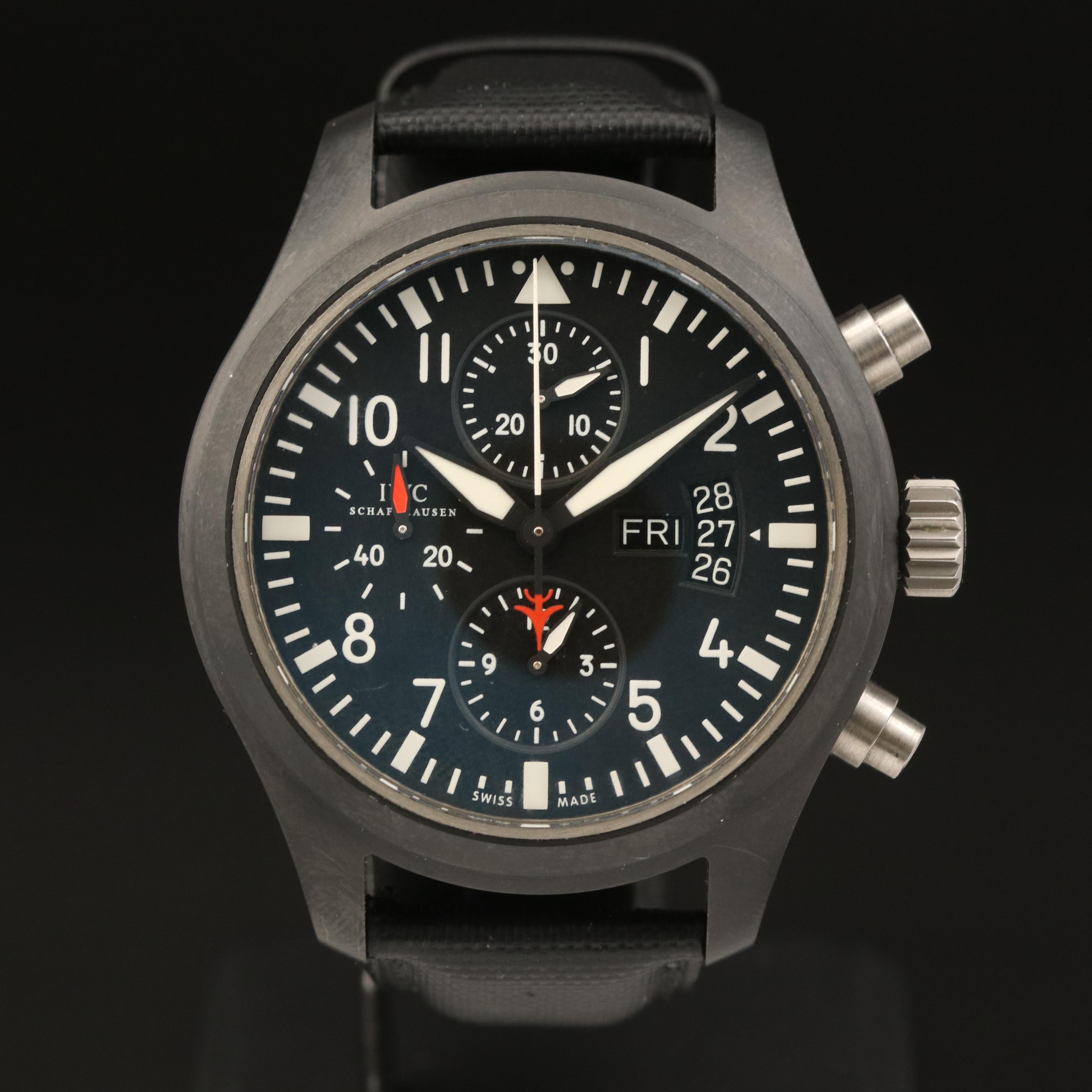 IWC Pilot's "Top Gun" Chronograph Black Ceramic 44mm Automatic Watch