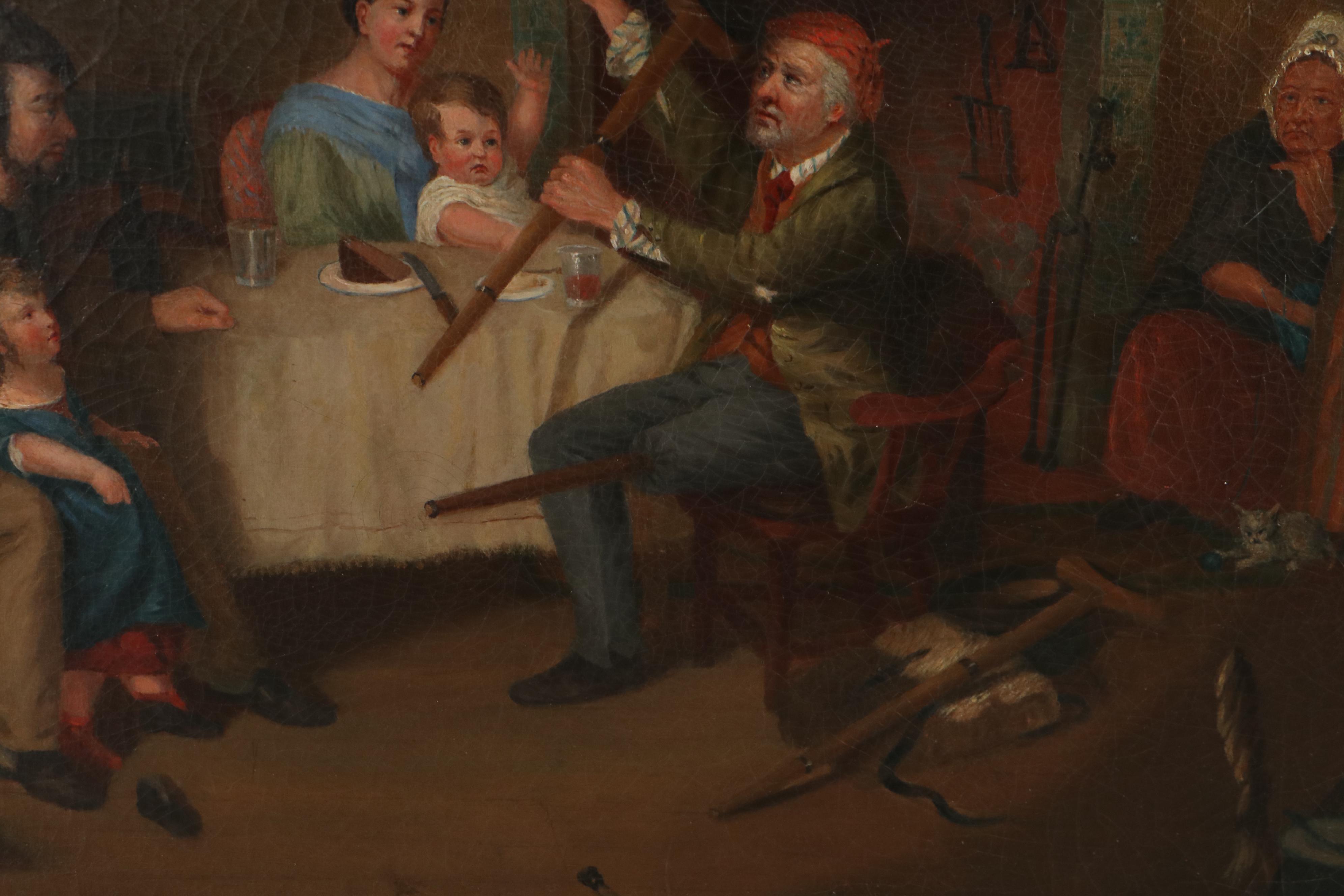 Joseph Ropes Oil Painting "The Old Soldier Relates His Efforts," 1849