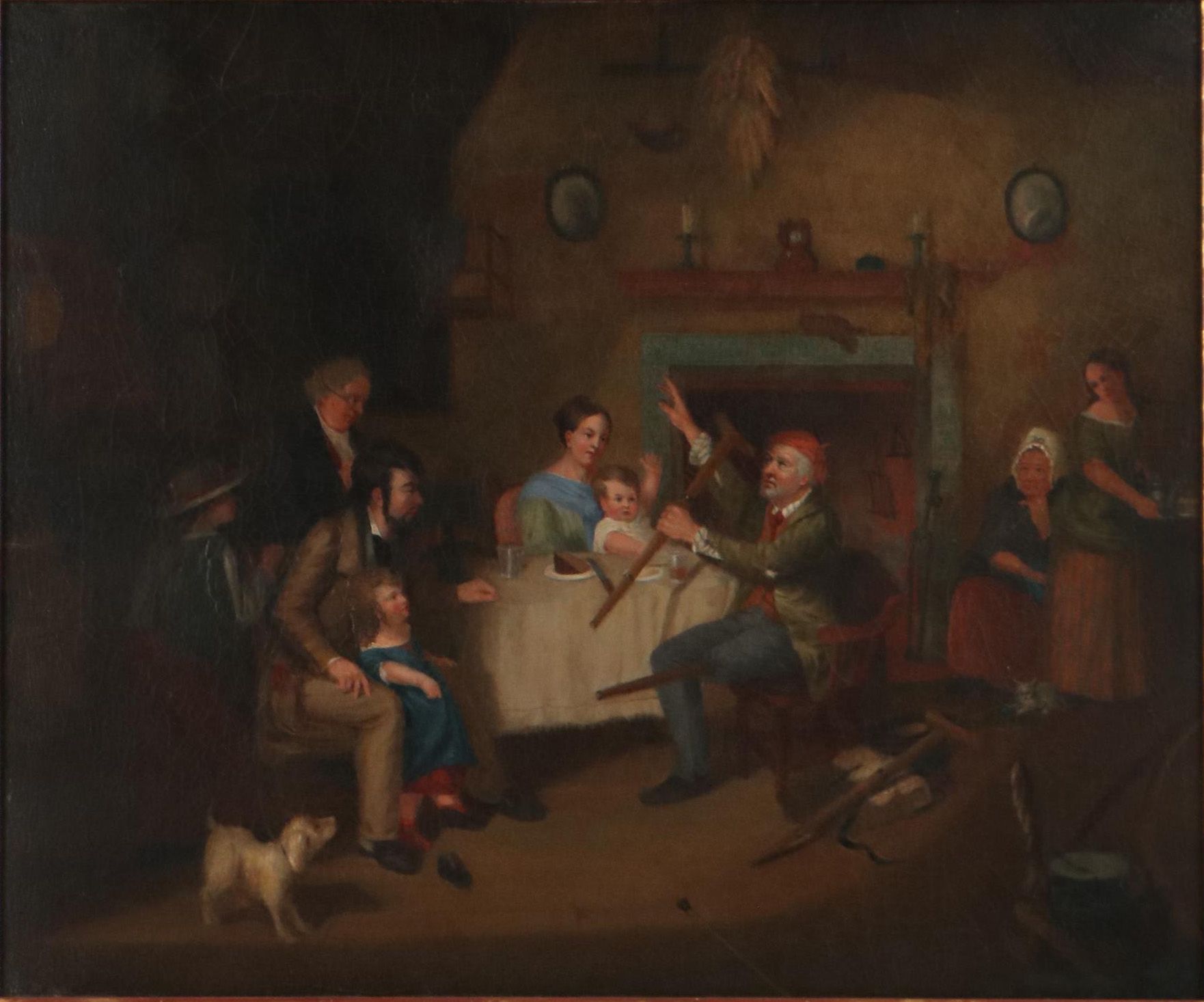 Joseph Ropes Oil Painting "The Old Soldier Relates His Efforts," 1849