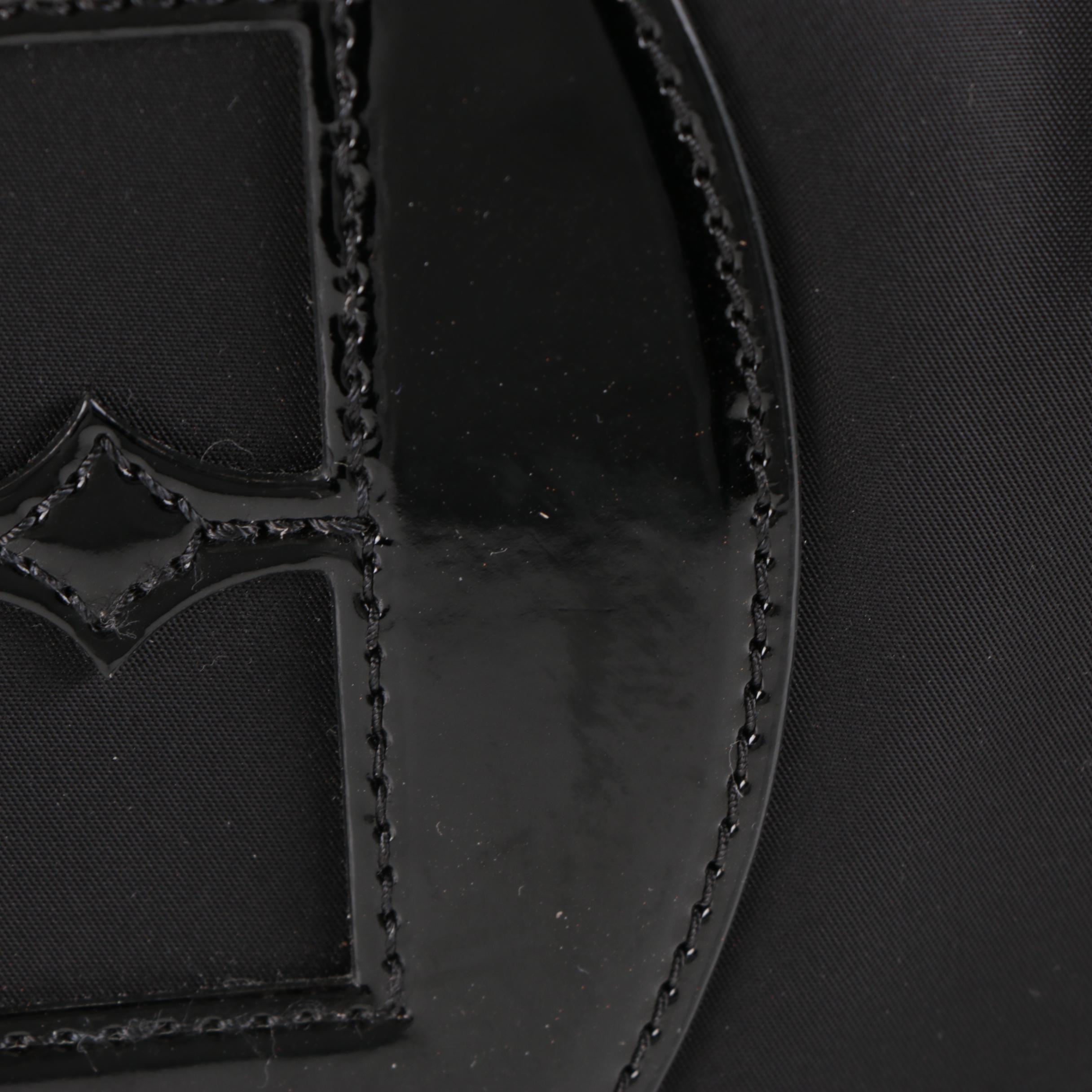 Tory Burch Ella Tote Bag in Black Nylon with Patent Leather Trim