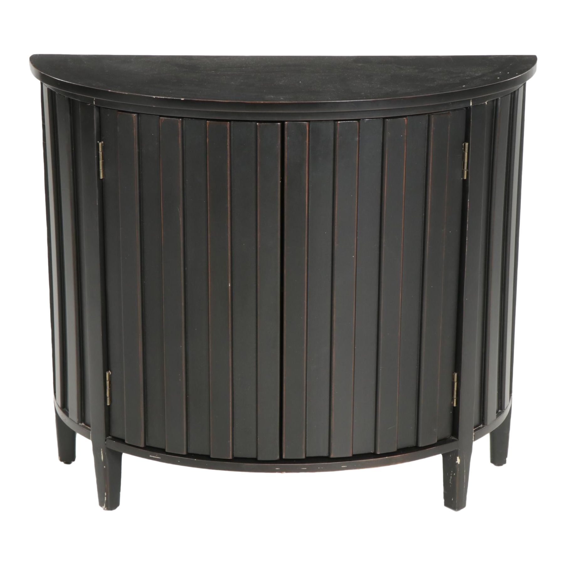Madison Park "Chester" Black Wooden Demilune Cabinet