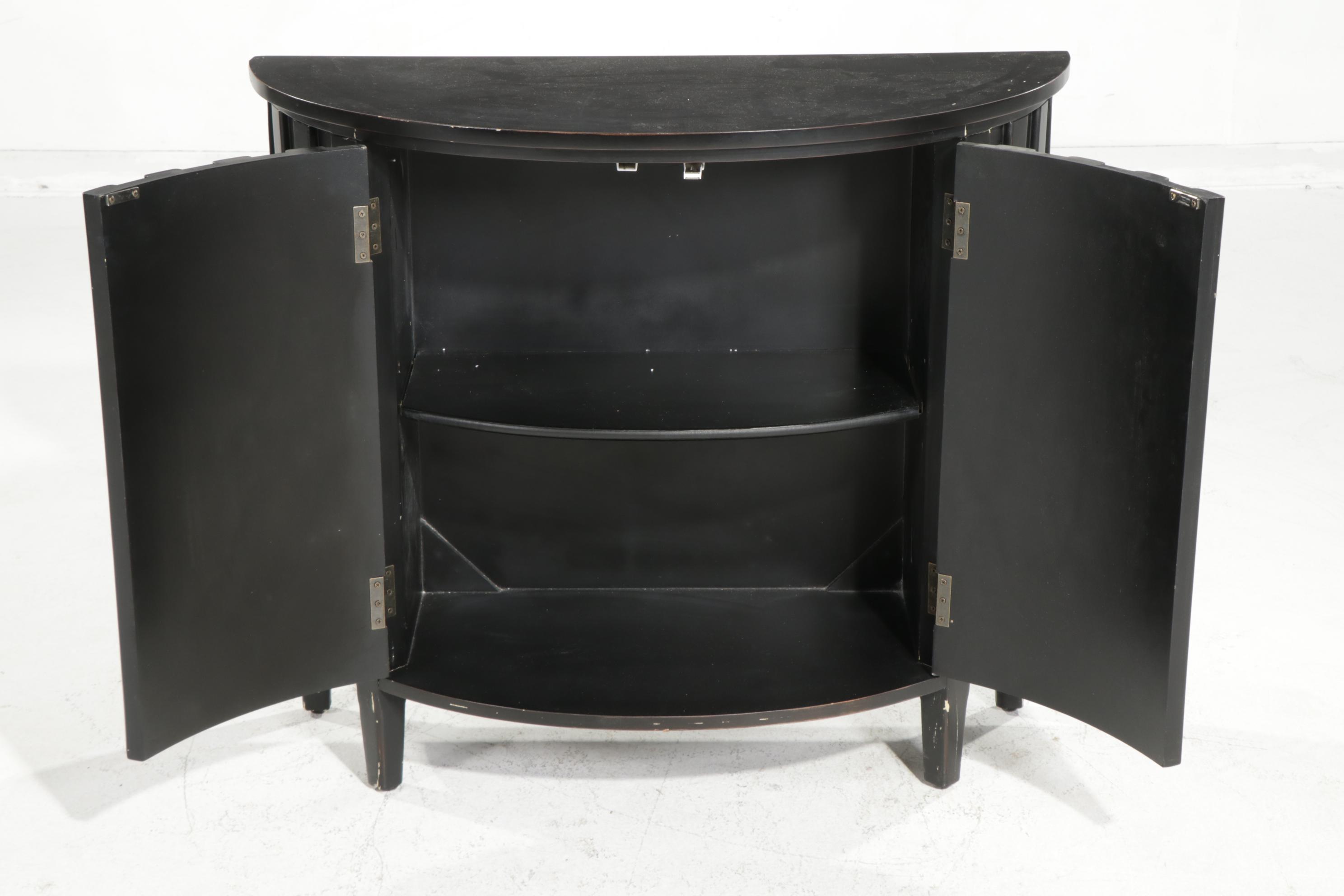 Madison Park "Chester" Black Wooden Demilune Cabinet
