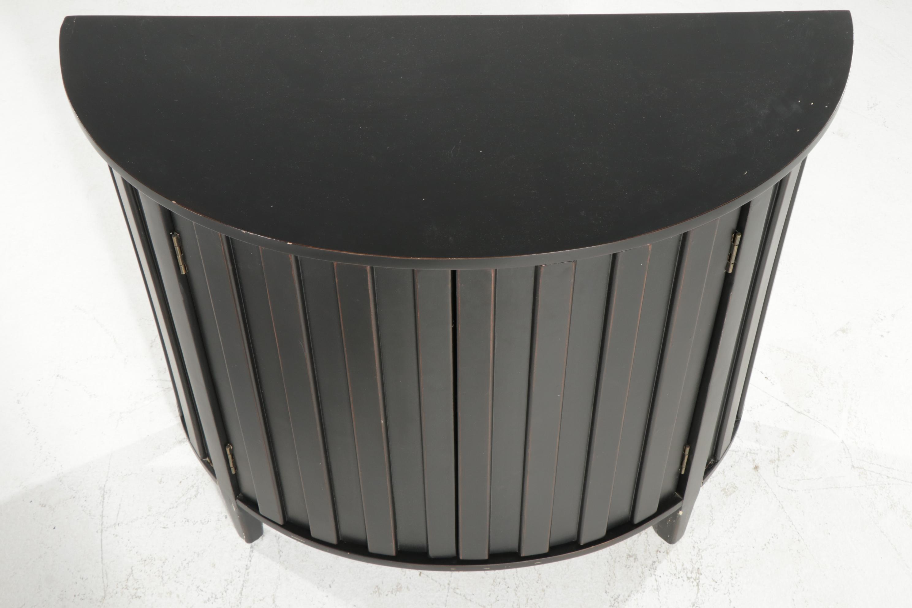 Madison Park "Chester" Black Wooden Demilune Cabinet