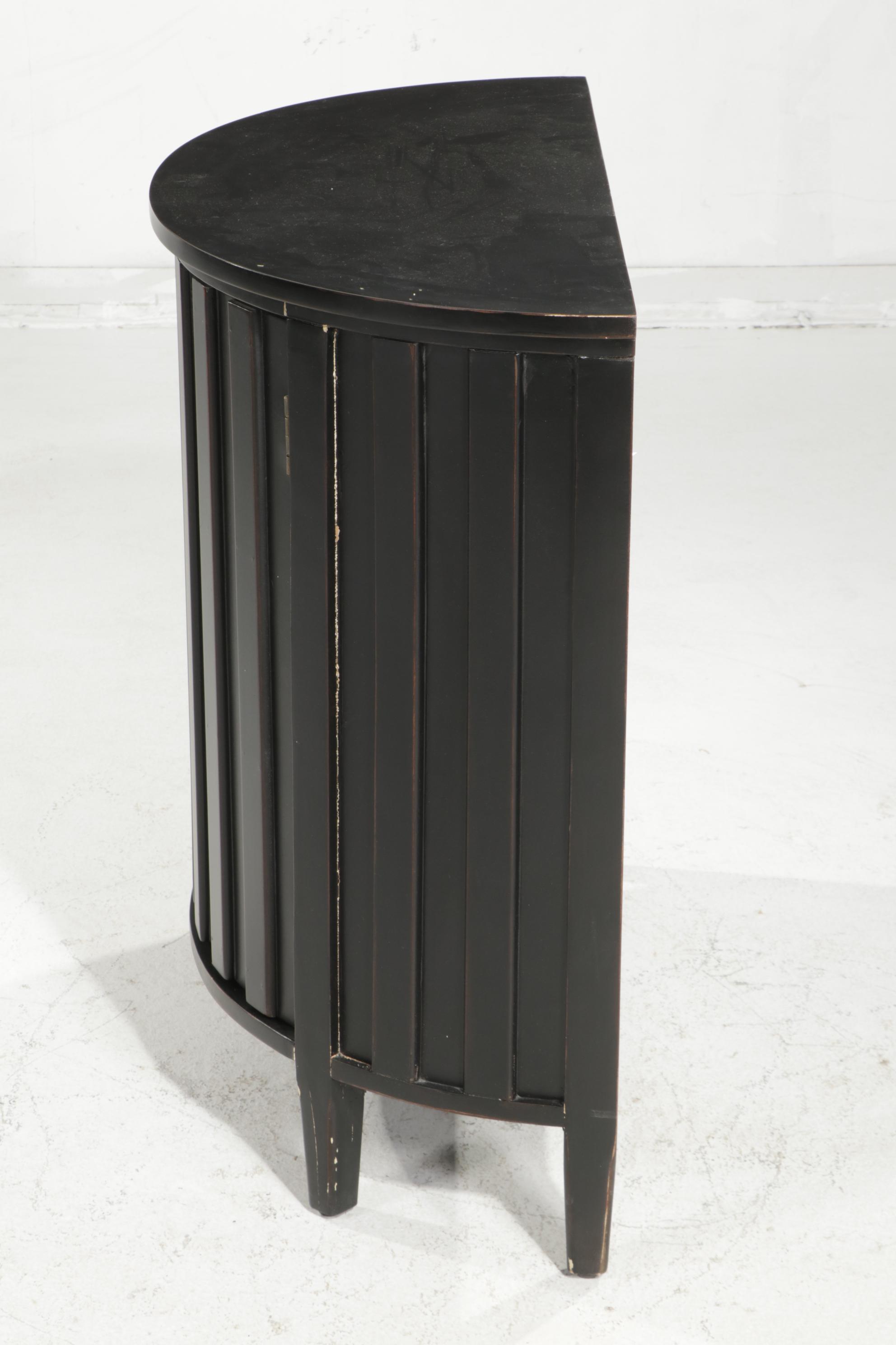 Madison Park "Chester" Black Wooden Demilune Cabinet
