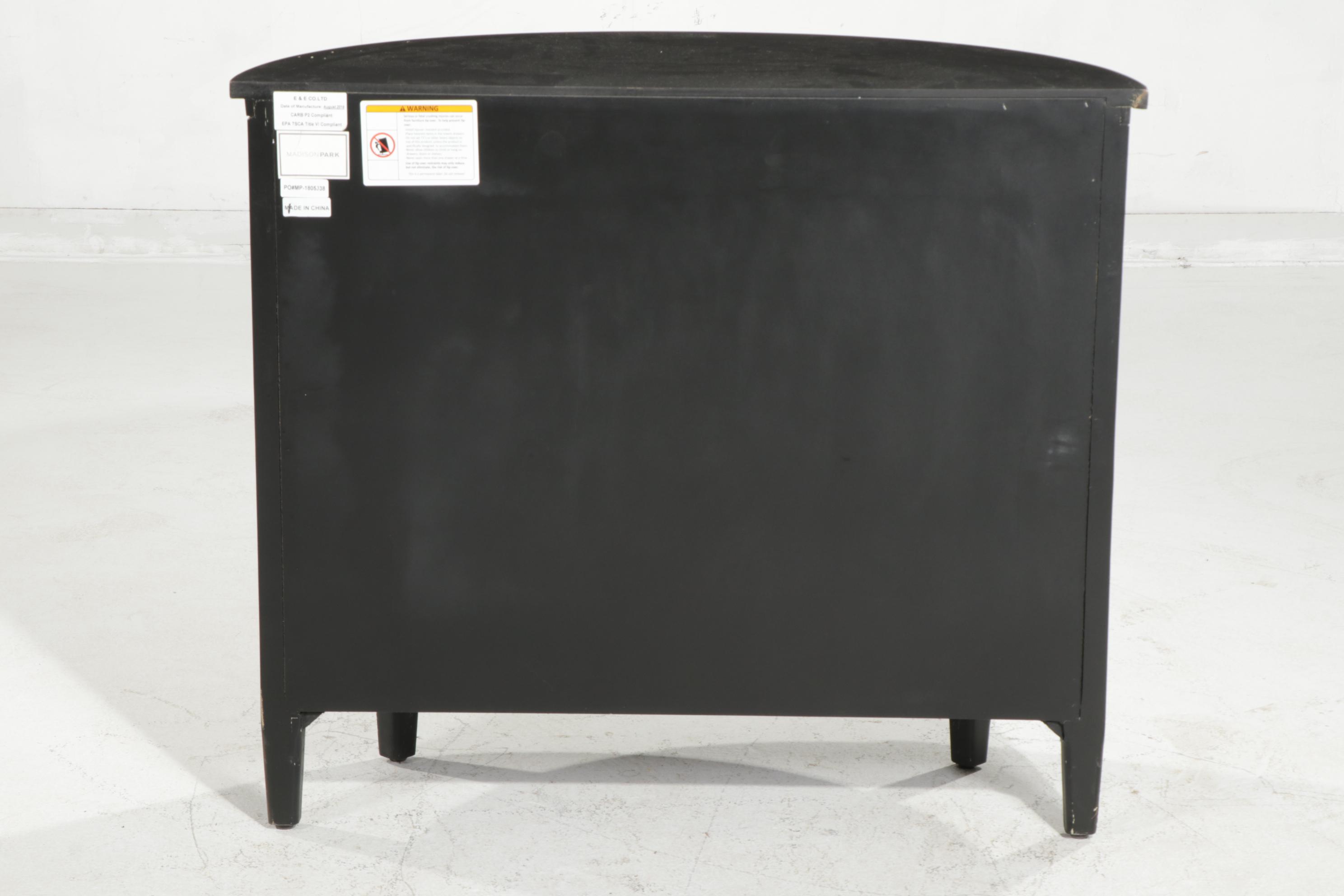 Madison Park "Chester" Black Wooden Demilune Cabinet