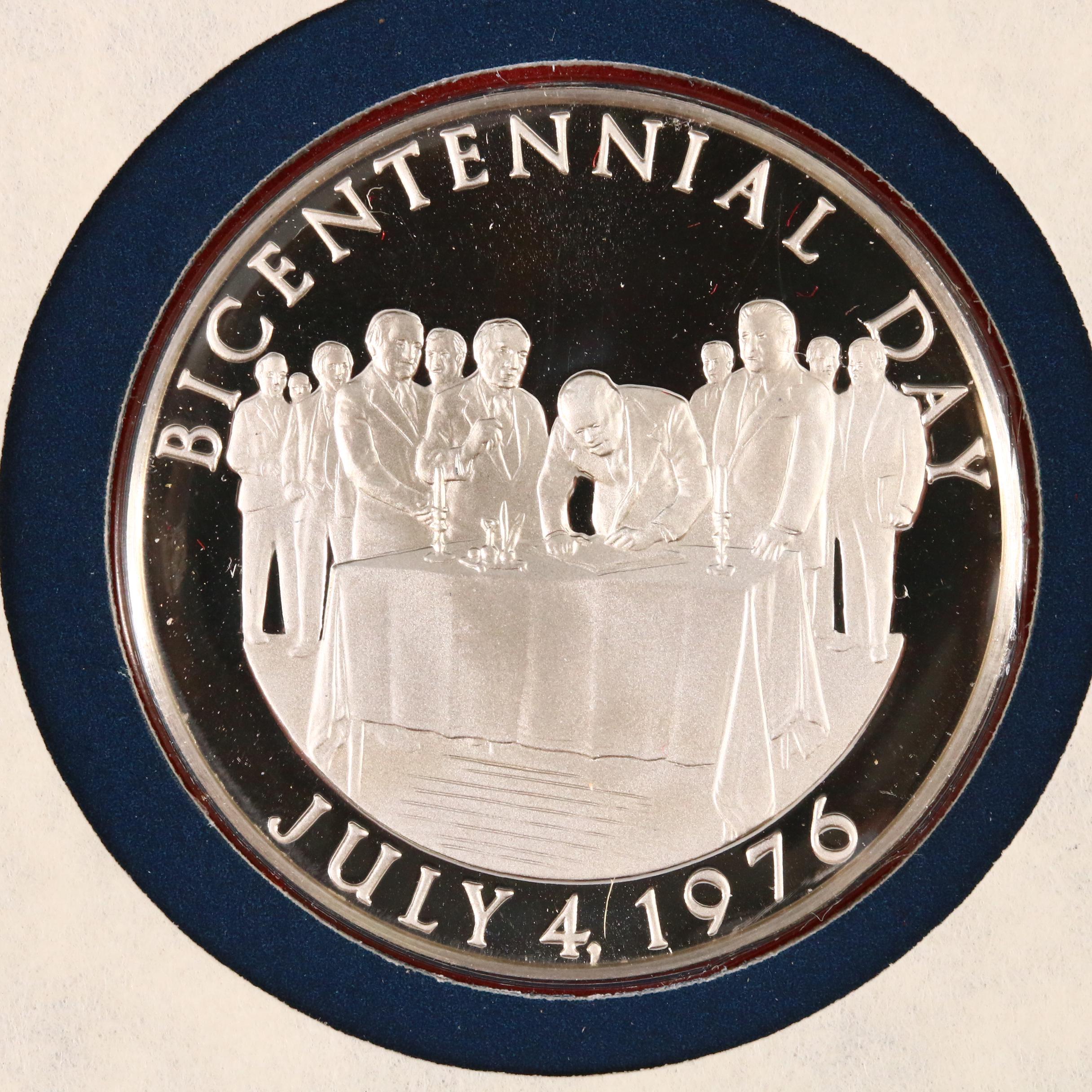 Four Official Bicentennial Day Commemorative Sterling Silver Medals
