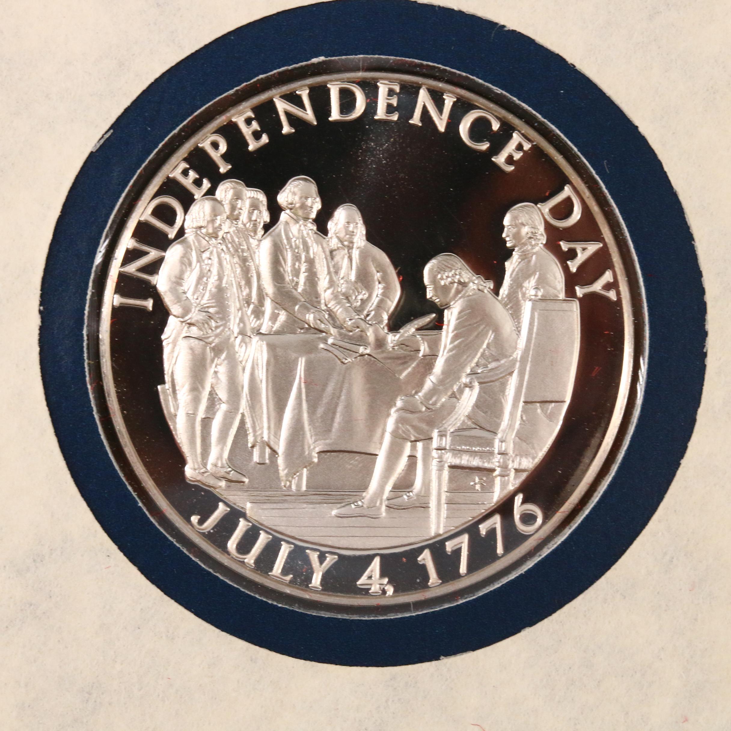 Four Official Bicentennial Day Commemorative Sterling Silver Medals