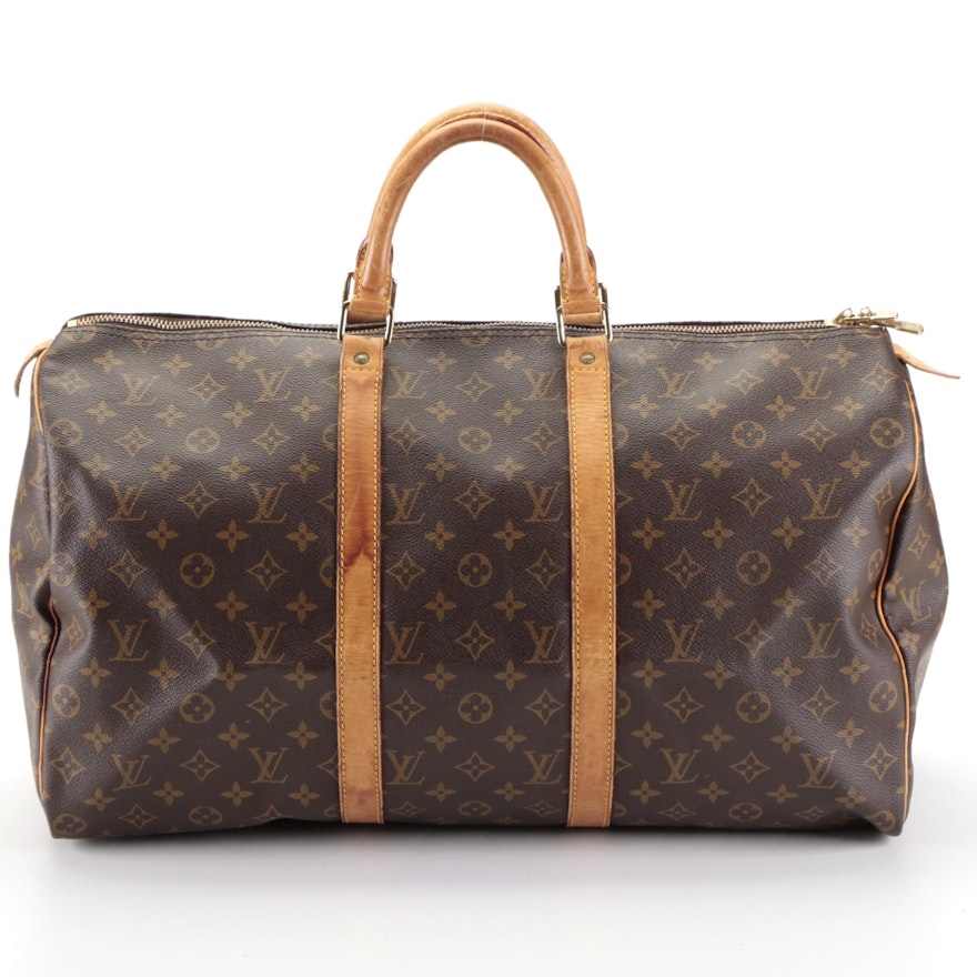 Louis Vuitton Keepall 50 in Monogram Canvas and Vachetta Leather