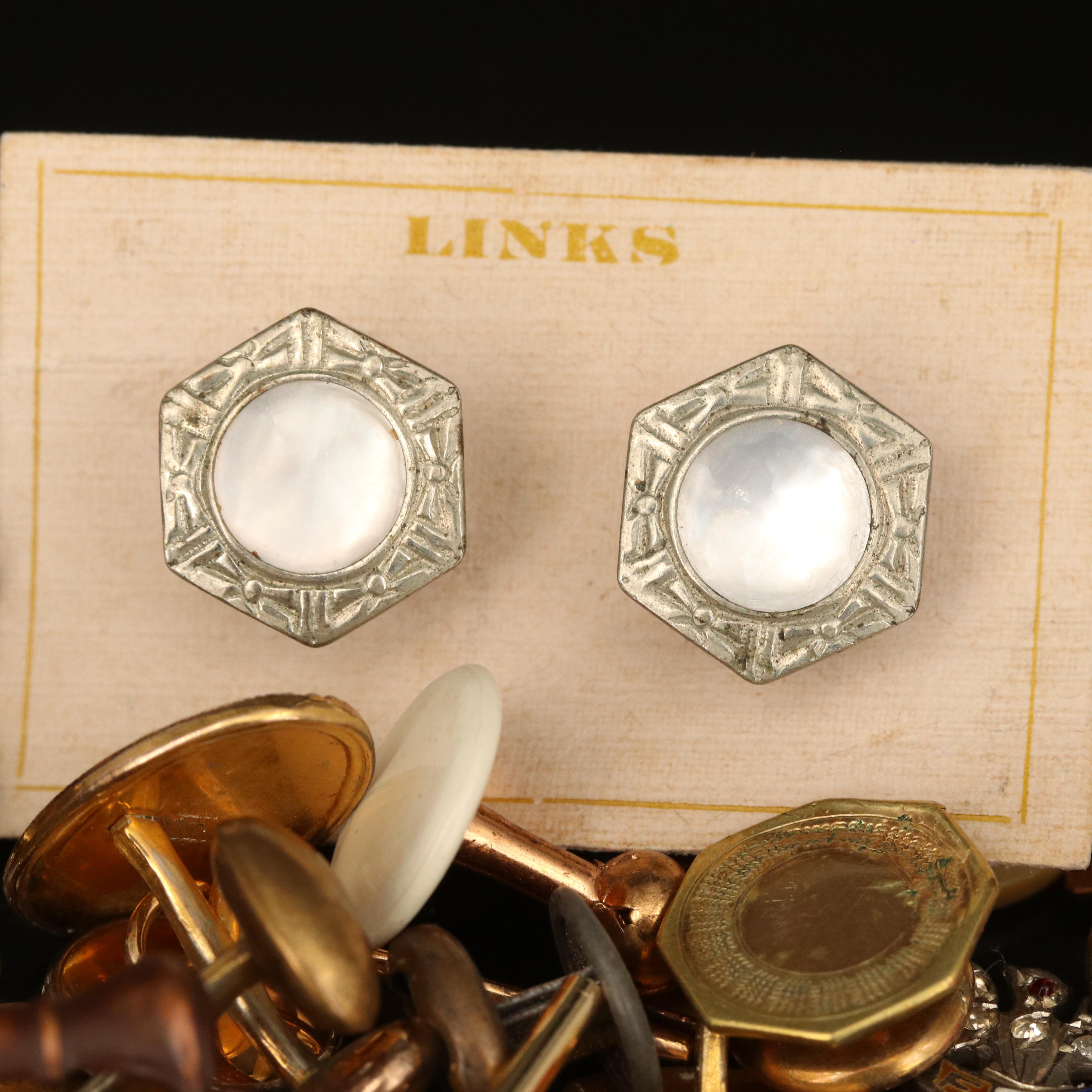 Vintage and Antique Jewelry Featuring Cufflinks and Tie Tacks