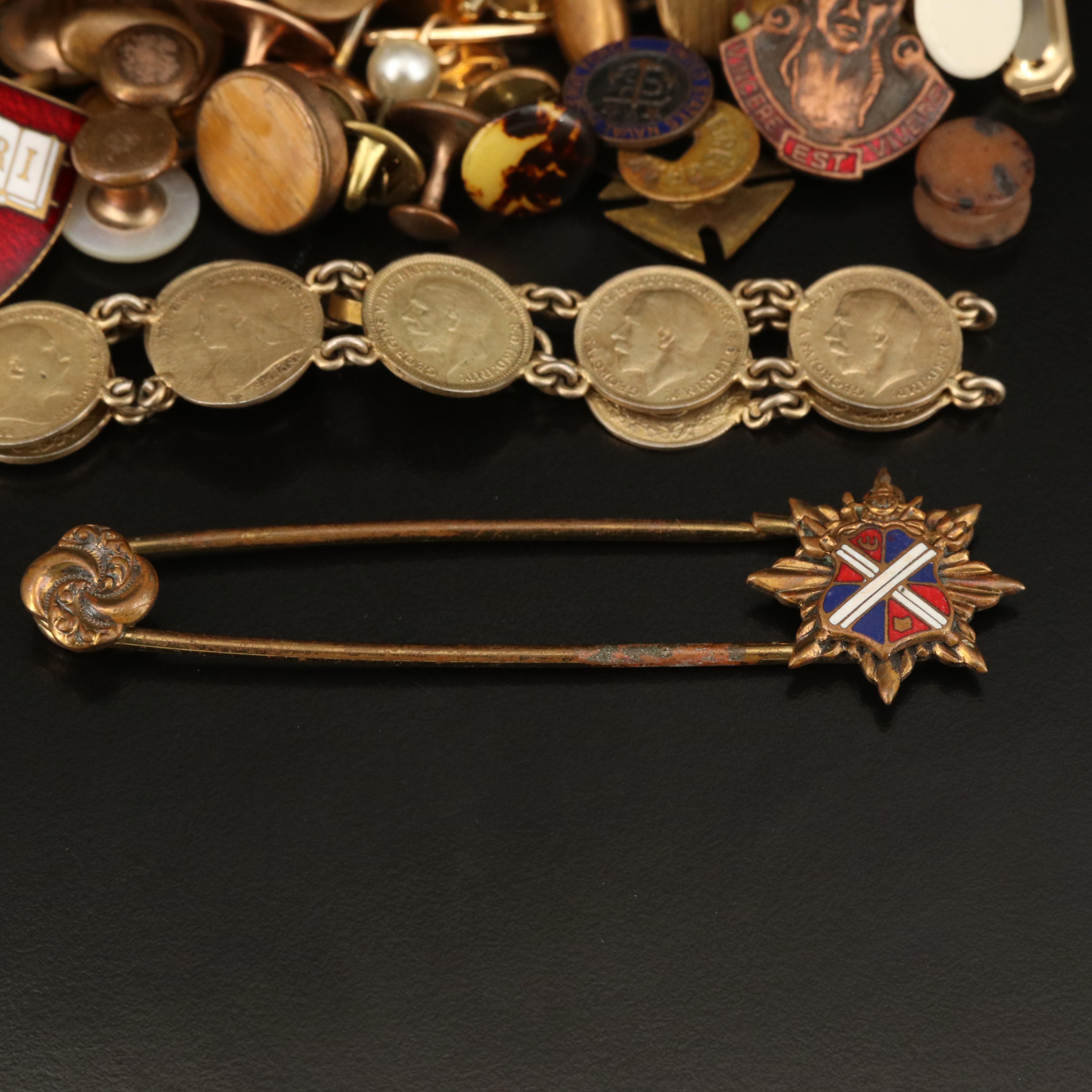 Vintage and Antique Jewelry Featuring Cufflinks and Tie Tacks