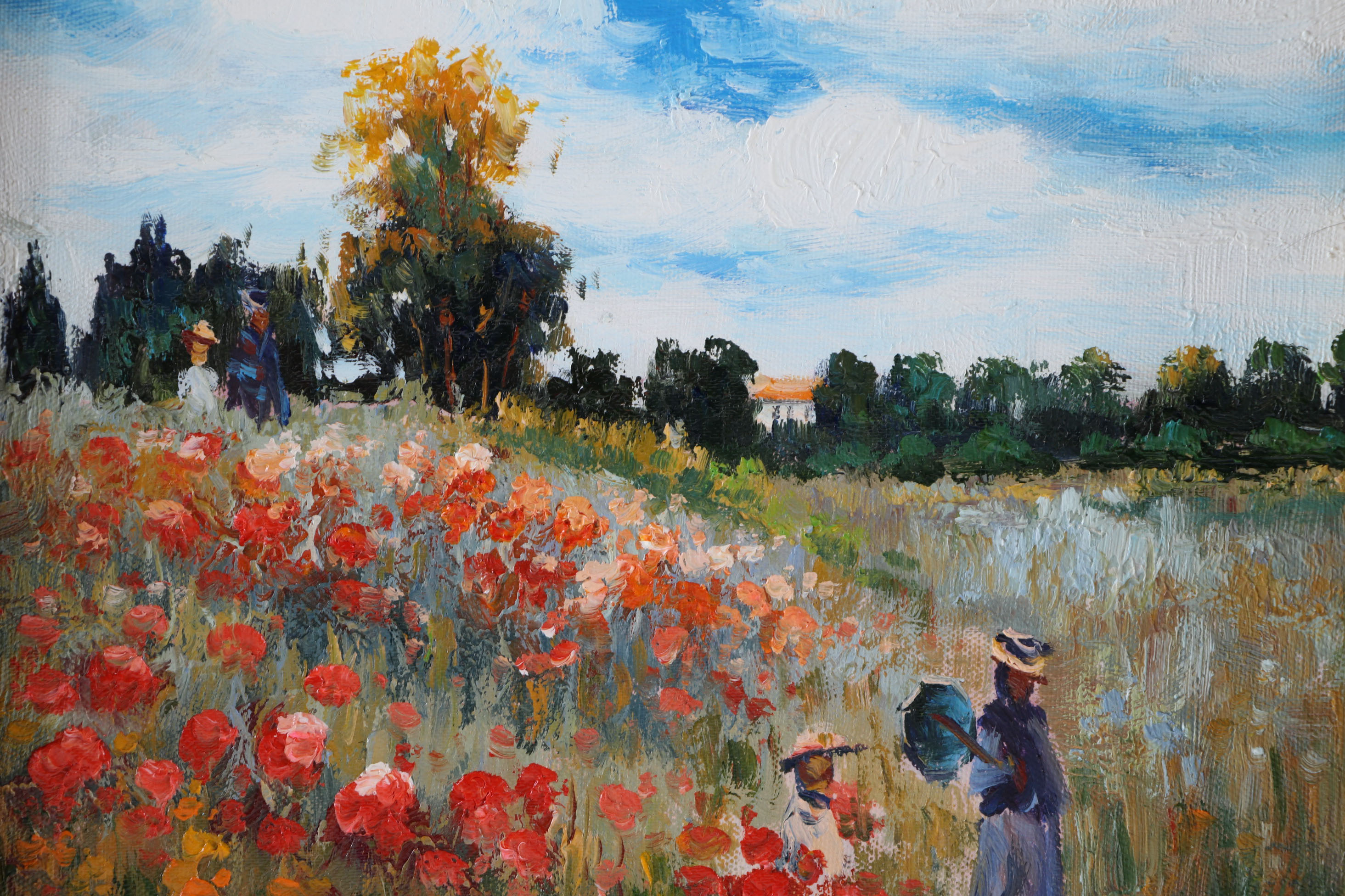 Oil Painting After Claude Monet "Wild Poppies, Near Argenteuil"