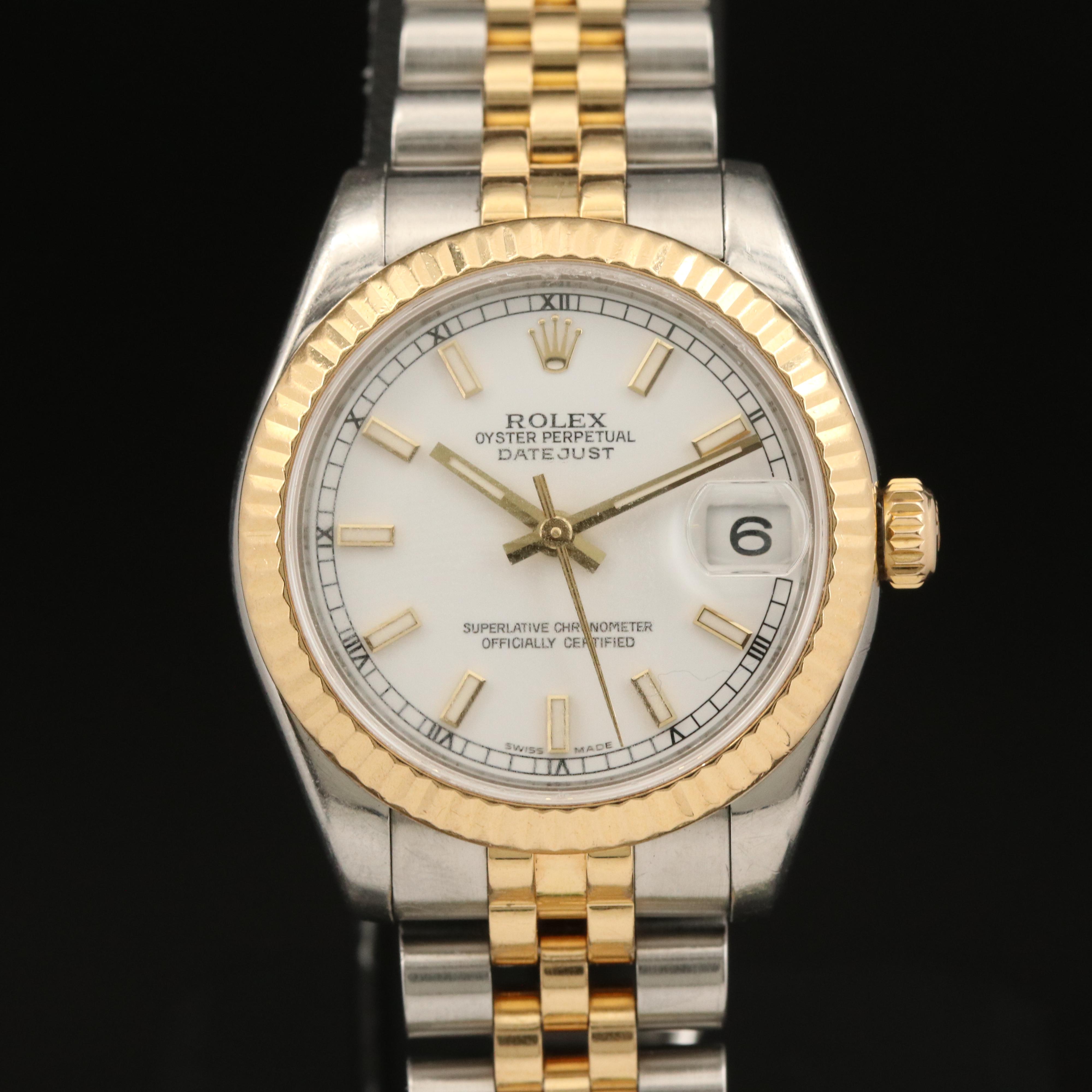 2006-2007 Rolex Datejust Midsize 18K and Stainless Steel Watch